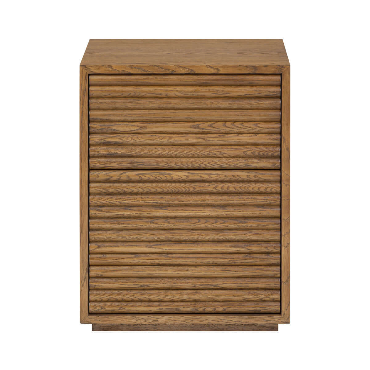 Charlton Ribbed Walnut Bedside | 2 Drawer
