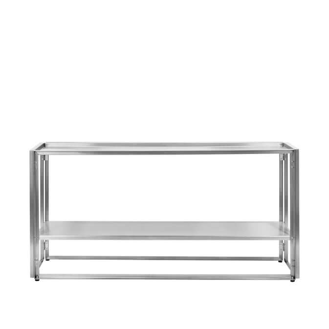 Foldable Console in brushed stainless steel, luxury designer furniture for modern home decor, part of a curated furniture collection.