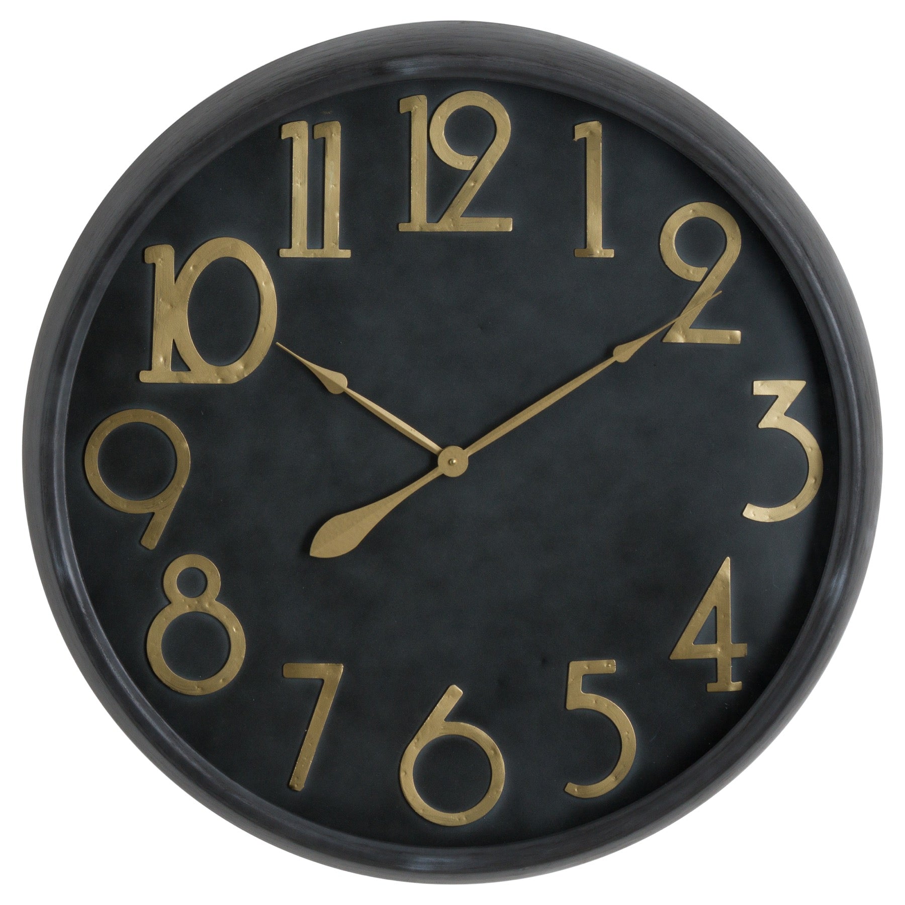 Soho Brass And Black Large Clock – Luxury designer furniture piece with brass numerals. Perfect for modern, curated furniture collections.