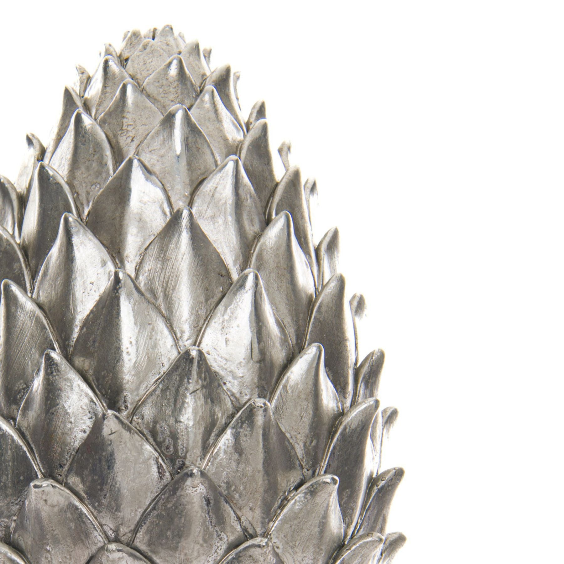 Tall Silver Pinecone Finial – Luxury Modern Designer Furniture, Premium Home Décor, Organic Artistry with Metallic Finish.