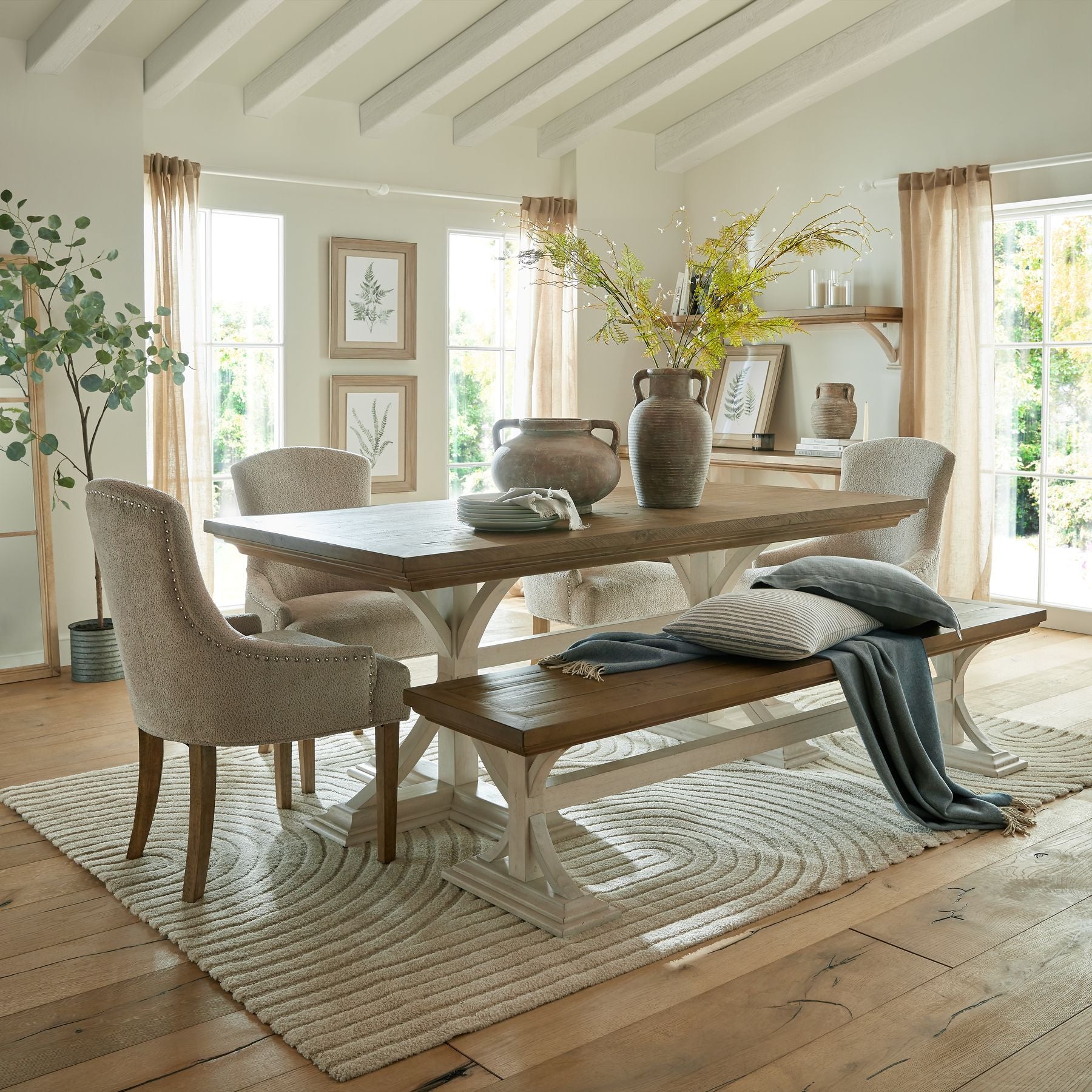 Alt Tag: Luxury furniture dining room with Siena Brown Amphora Pot, showcasing modern and designer elegance in premium home furnishings.