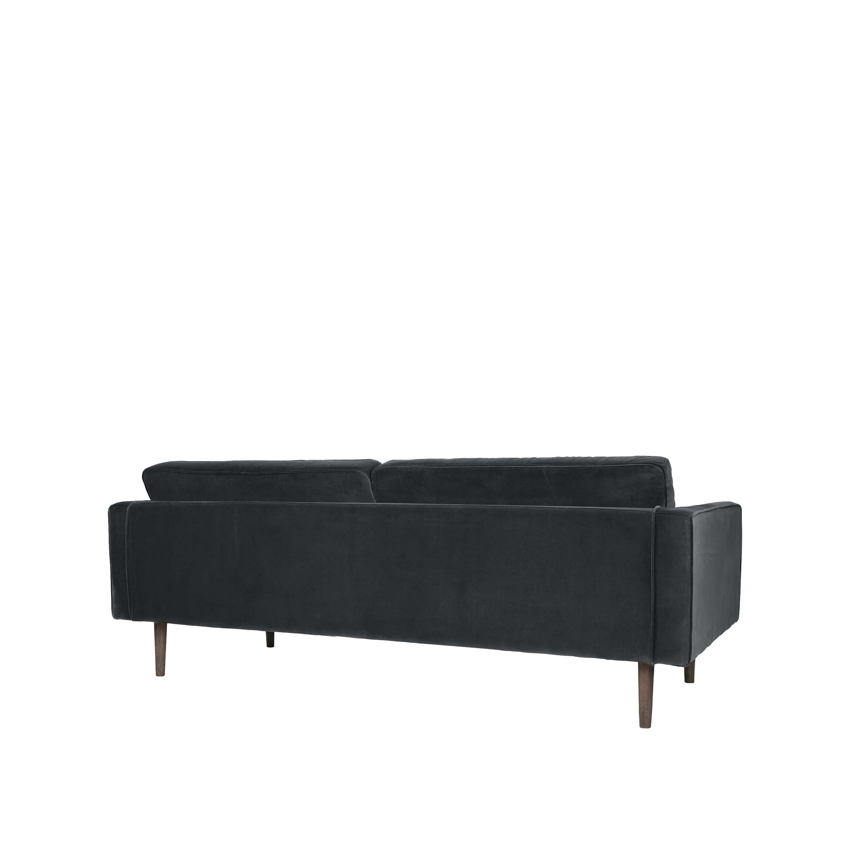 Back view of Wind Sofa 2-seater in Magnet, luxury designer furniture in charcoal-grey for modern and Scandinavian-inspired homes.