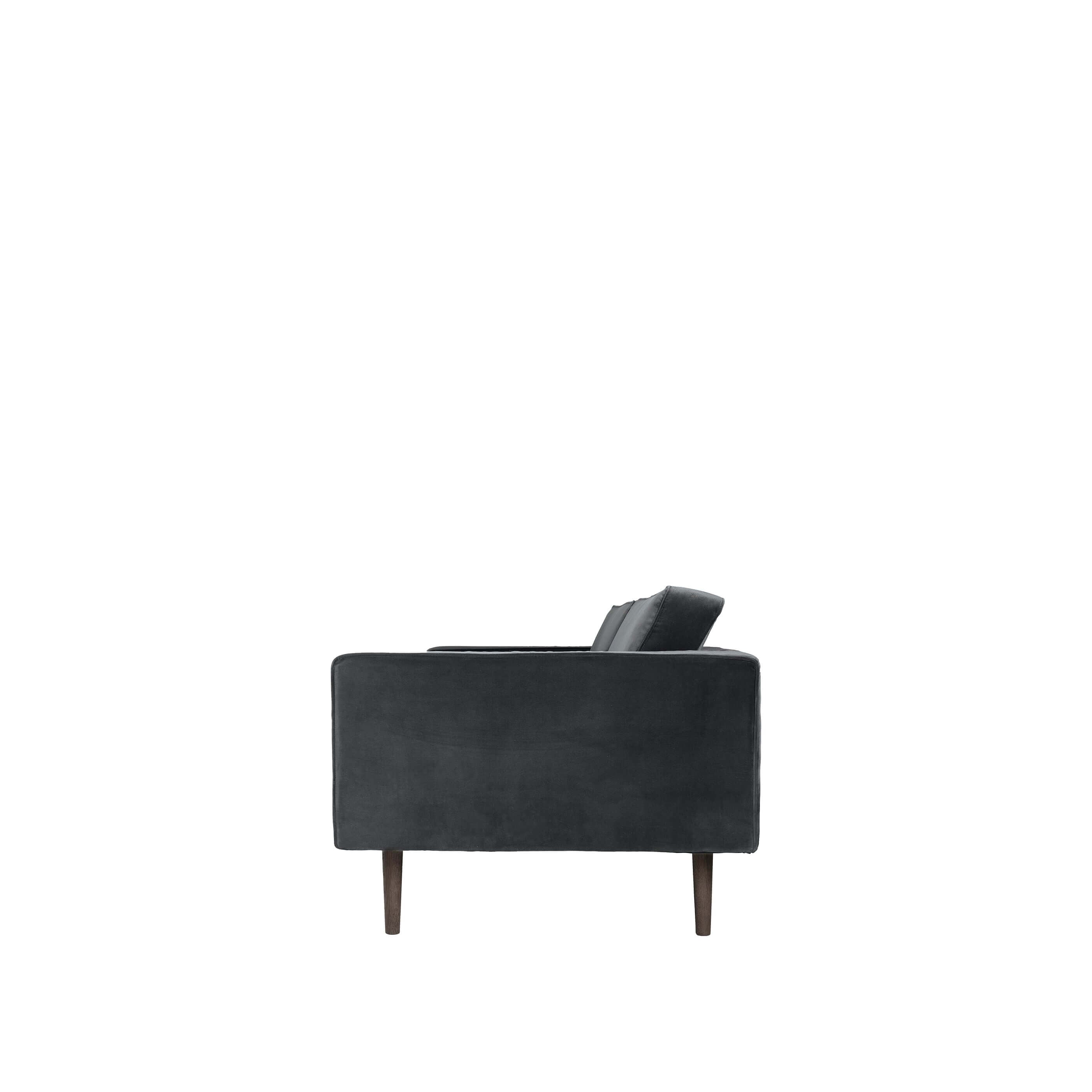 Side view of Wind Sofa 2-seater in Magnet, luxury modern furniture for premium home interiors, by designer furniture brand.