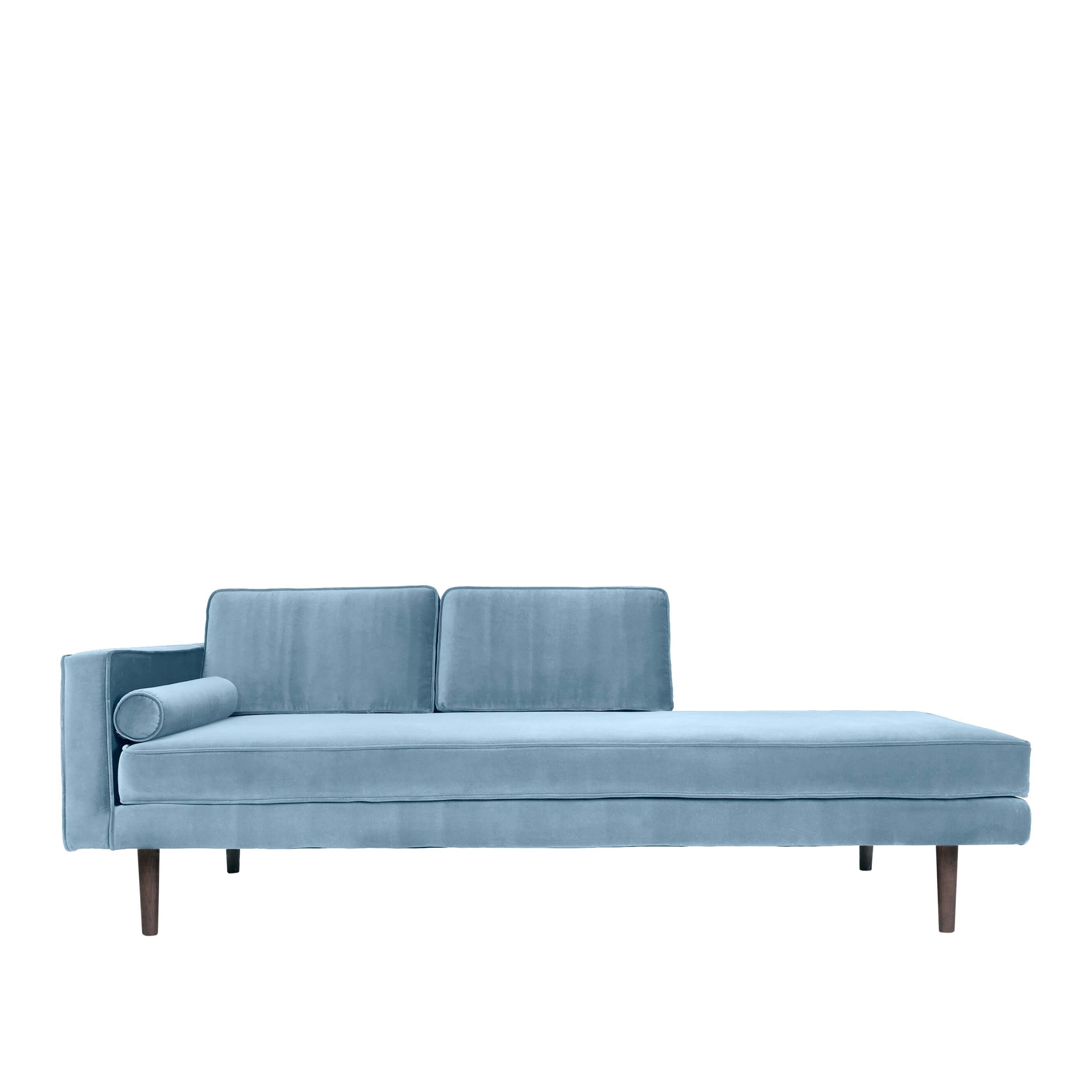 Luxury pastel blue Wind Chaise Longue Left Sided by Designer Furniture. Premium modern furniture for curated home decor.
