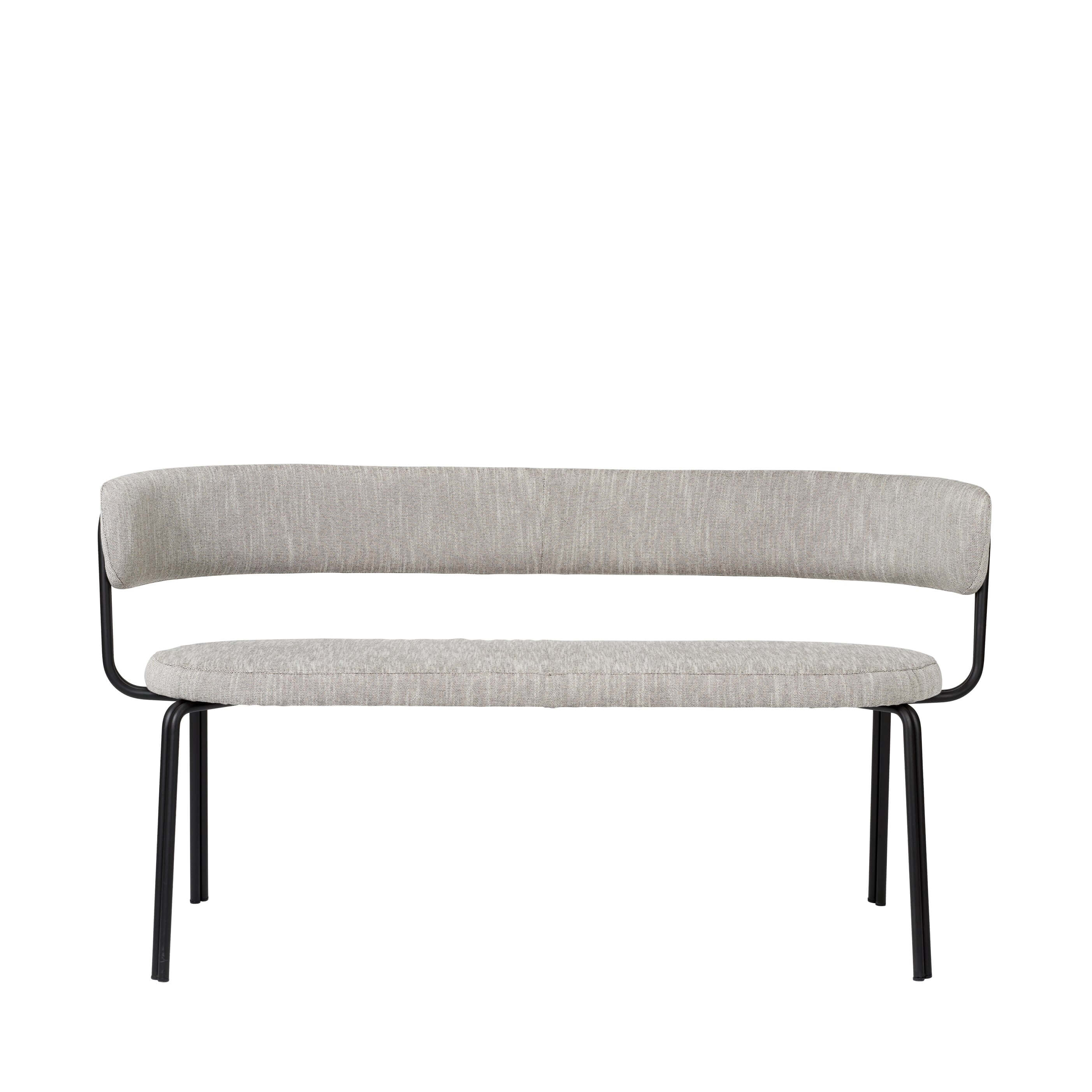 Oda Sofa 2-seater by Broste Copenhagen - Luxury modern designer furniture in black metal and textured upholstery for premium home decor