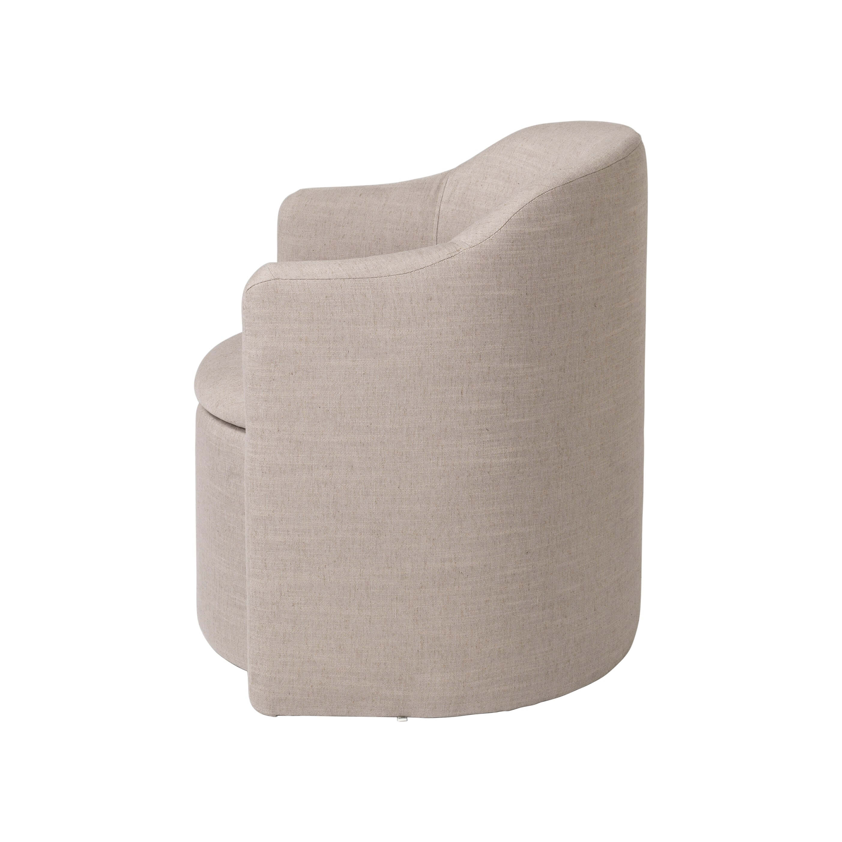 Pond Armchair in Latte by Luxury Design. Modern, rounded silhouette with soft upholstery. Ideal for high-end home decor and comfort.