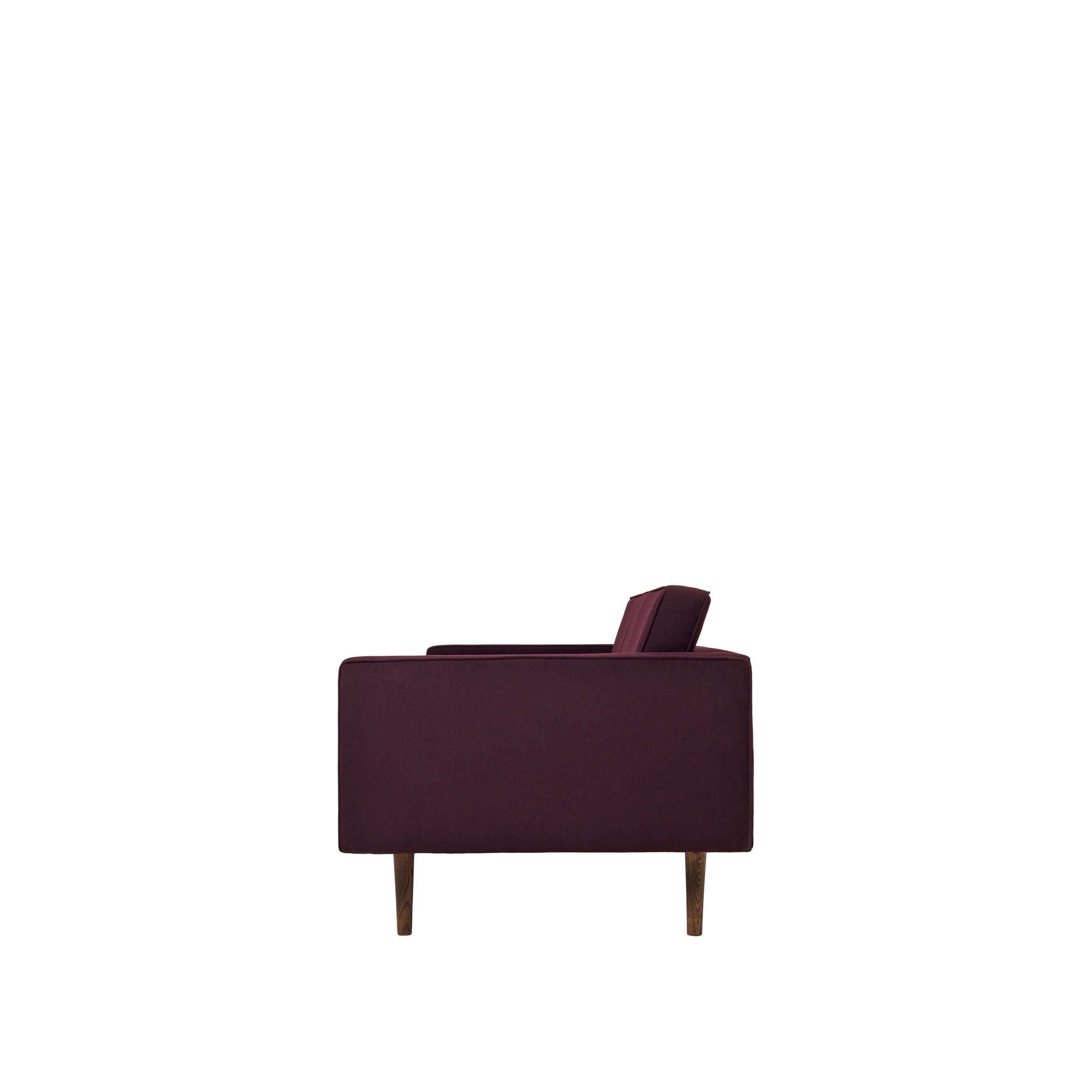 Wind Sofa 2-seater in Dark Grape side view, luxury and designer furniture for modern homes, premium home furnishings collection.