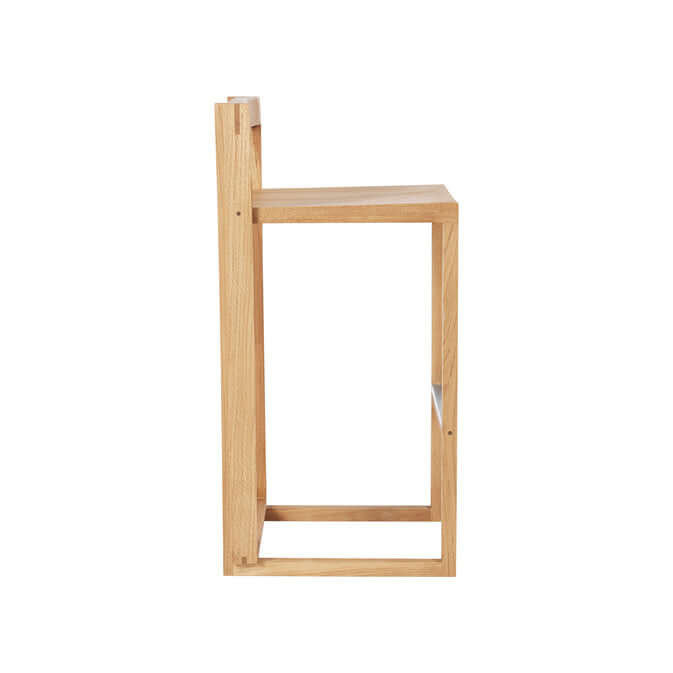 Outline Bar Chair High in FSC®-certified oak, minimalist design, luxury furniture for modern interiors.