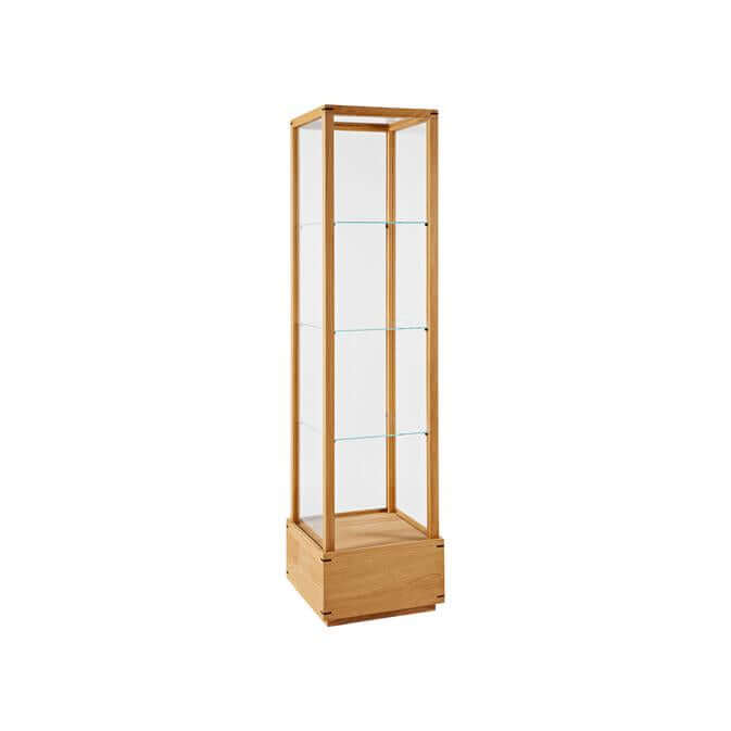 Luxury Japanese Cabinet M in warm oak with glass panels, premium modern designer furniture for curated home decor collection.