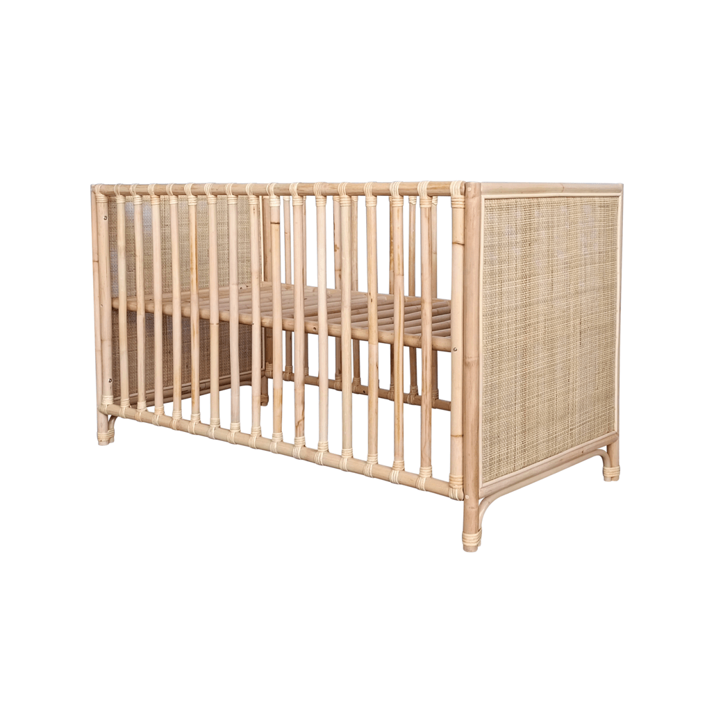 Nemo Evolutive Bed in rattan 60 x 120 - Rattan Natural image 2
