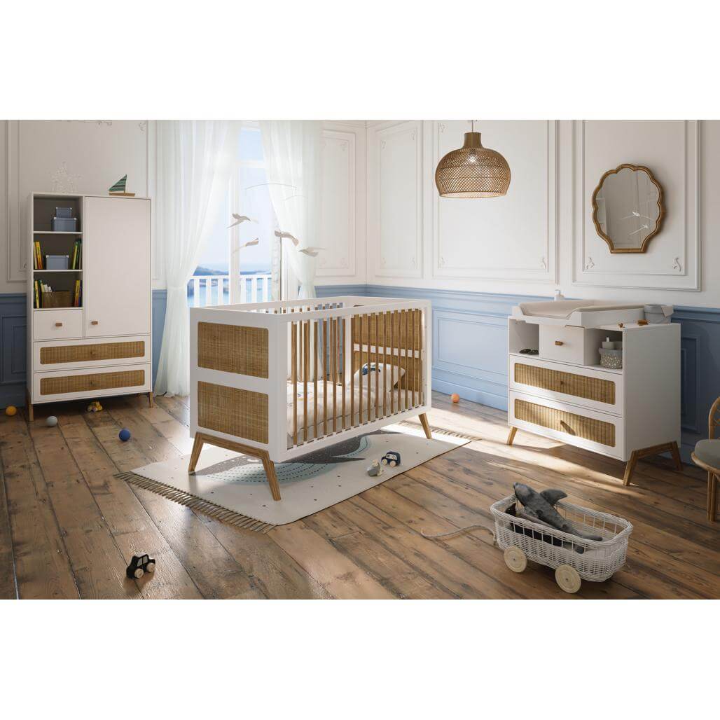 Marelia Multi-Evolutive Bed Rattan 70 x 140 - Neige image 2