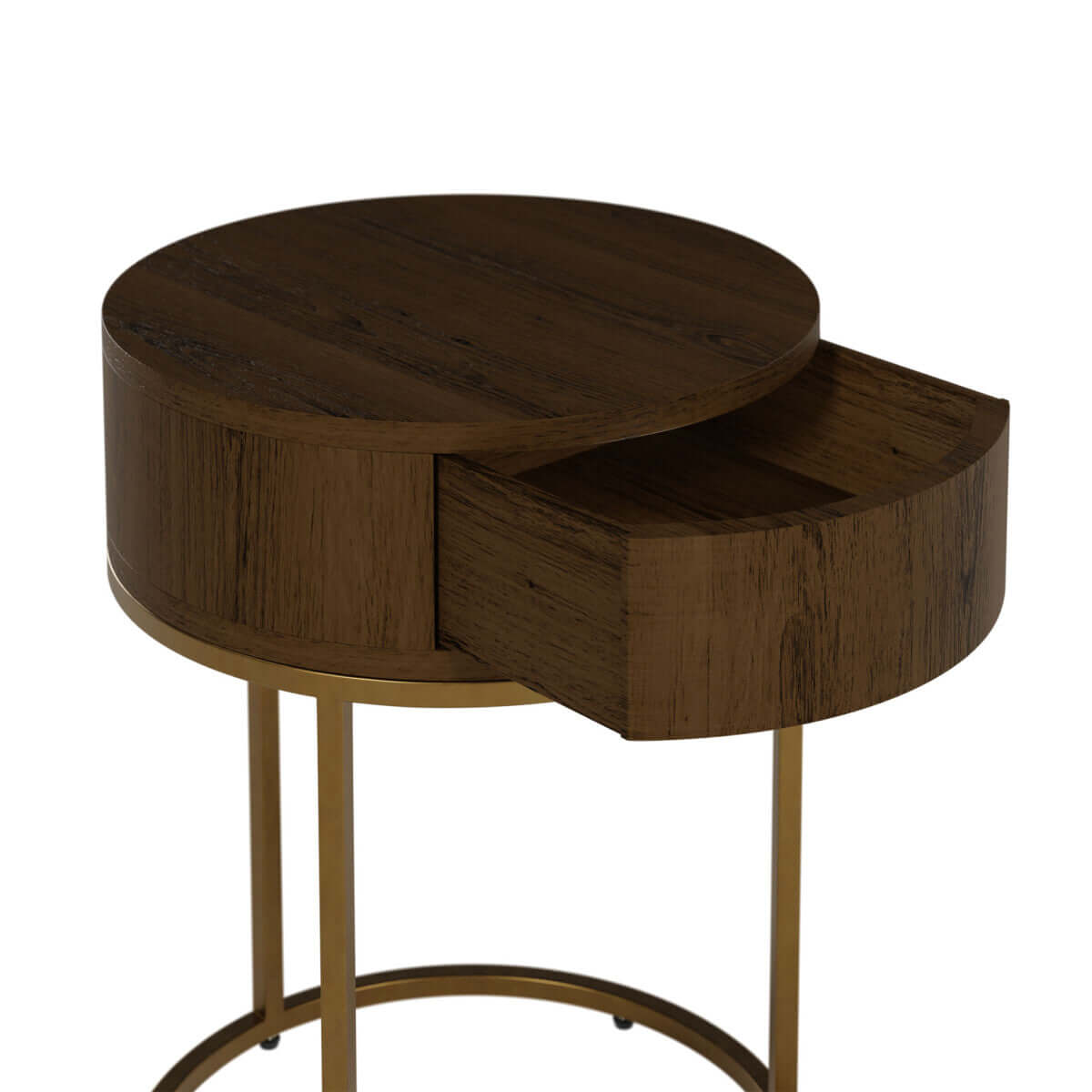 Hampton Bedside | Round Wooden | Brown
