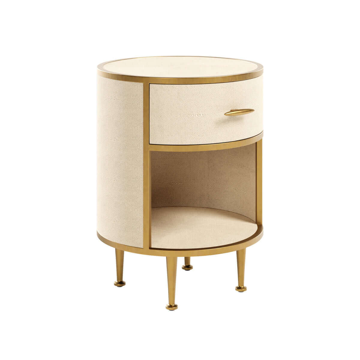 Hampton Bedside | Round | Ivory Shagreen