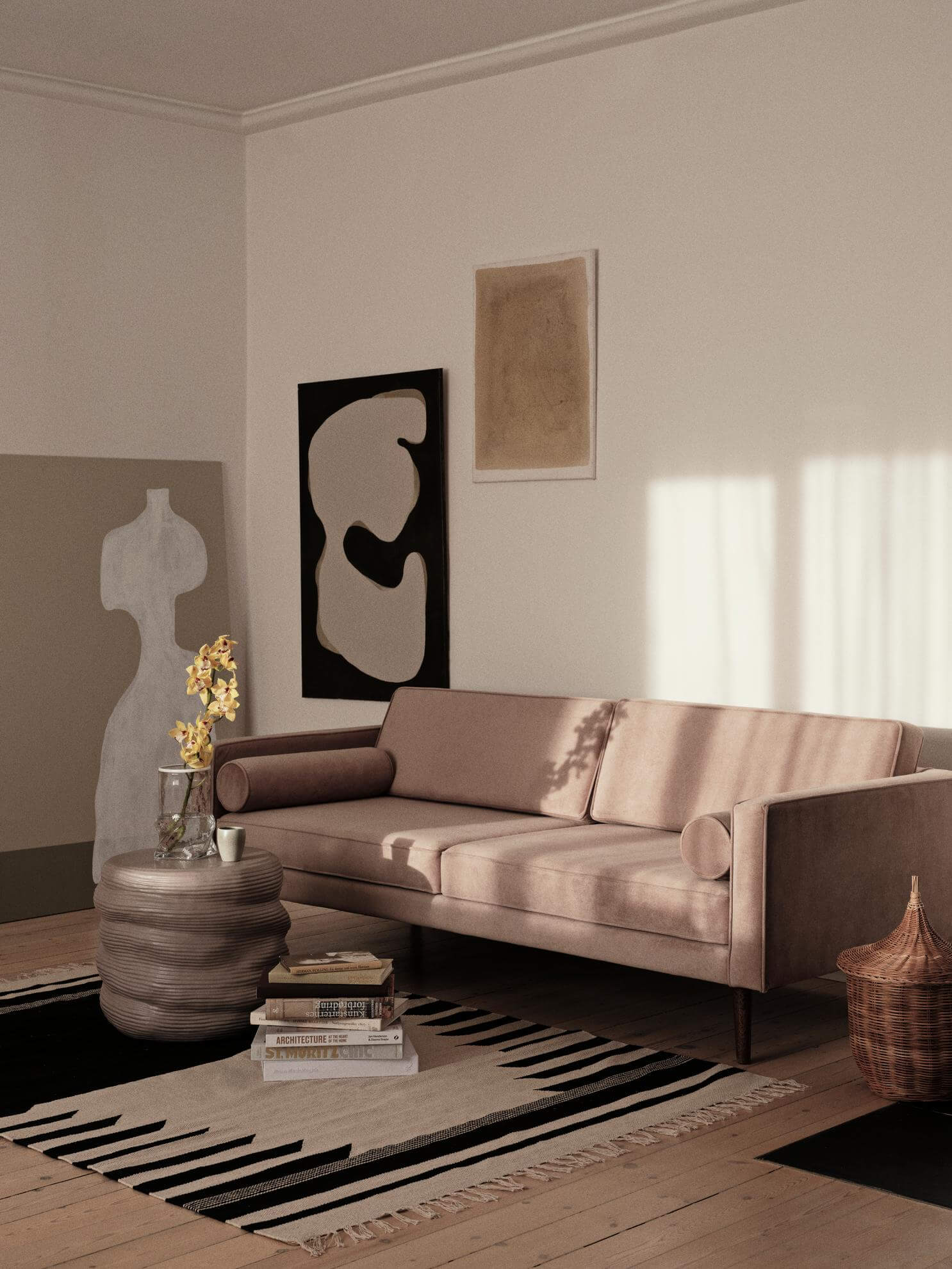 Wind Sofa 2-Seater by Broste Copenhagen – Luxury Furniture in Caramel Cafe. Modern Scandinavian design for premium home decor.