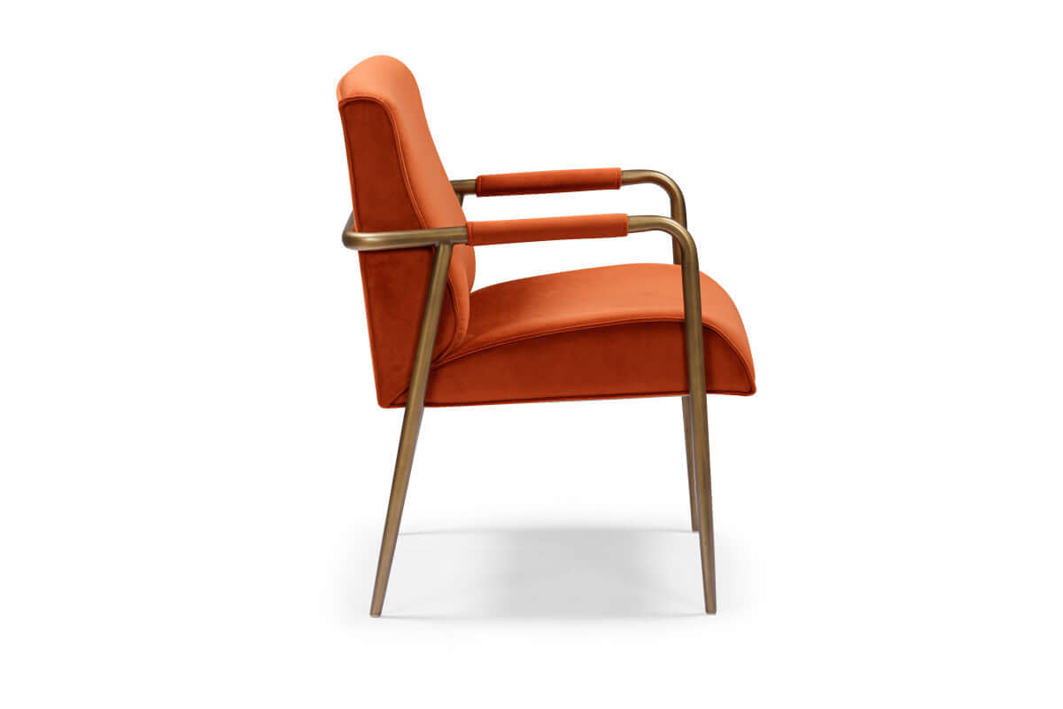 Campden Club Chair - Rust Orange