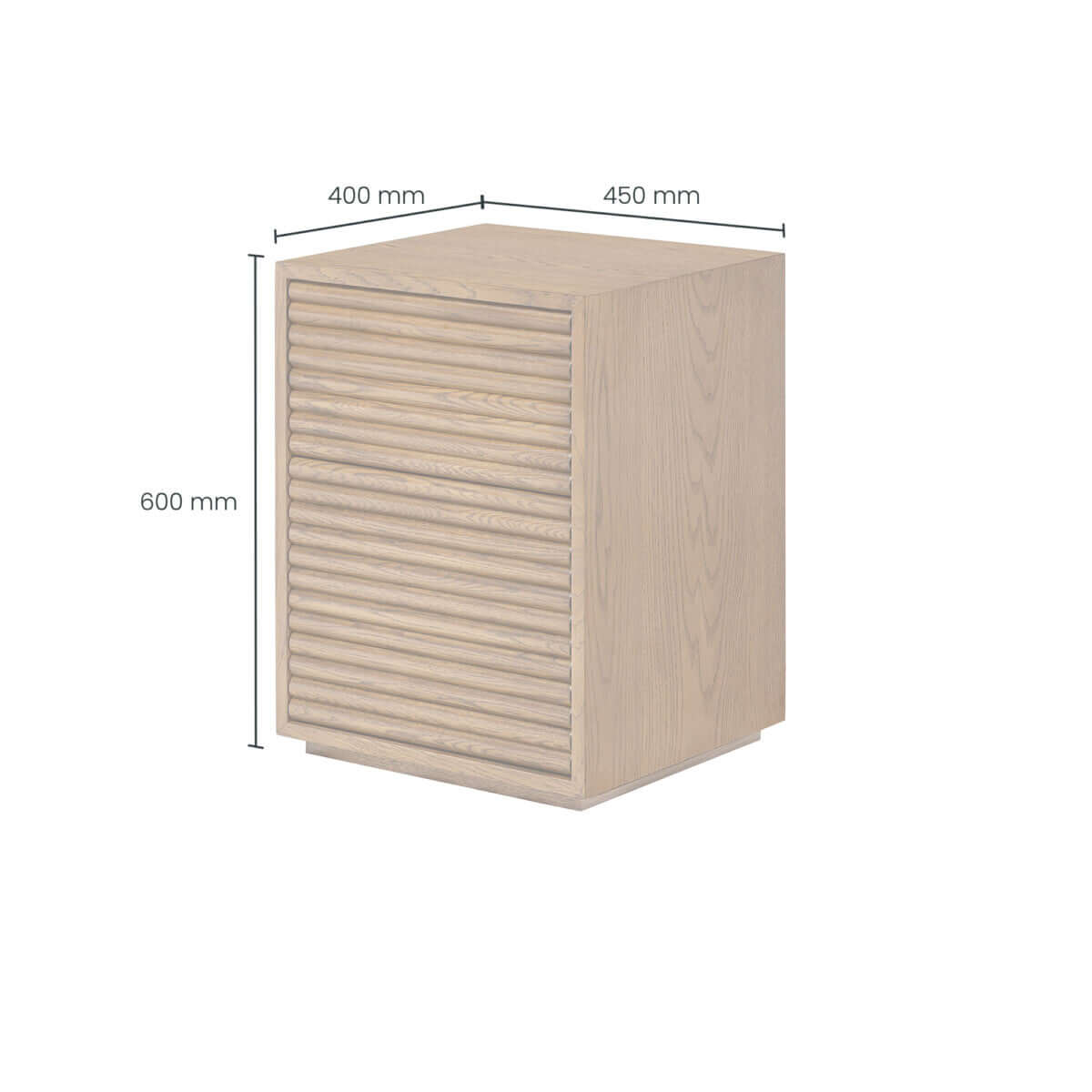 Charlton Ribbed Walnut Bedside | 2 Drawer