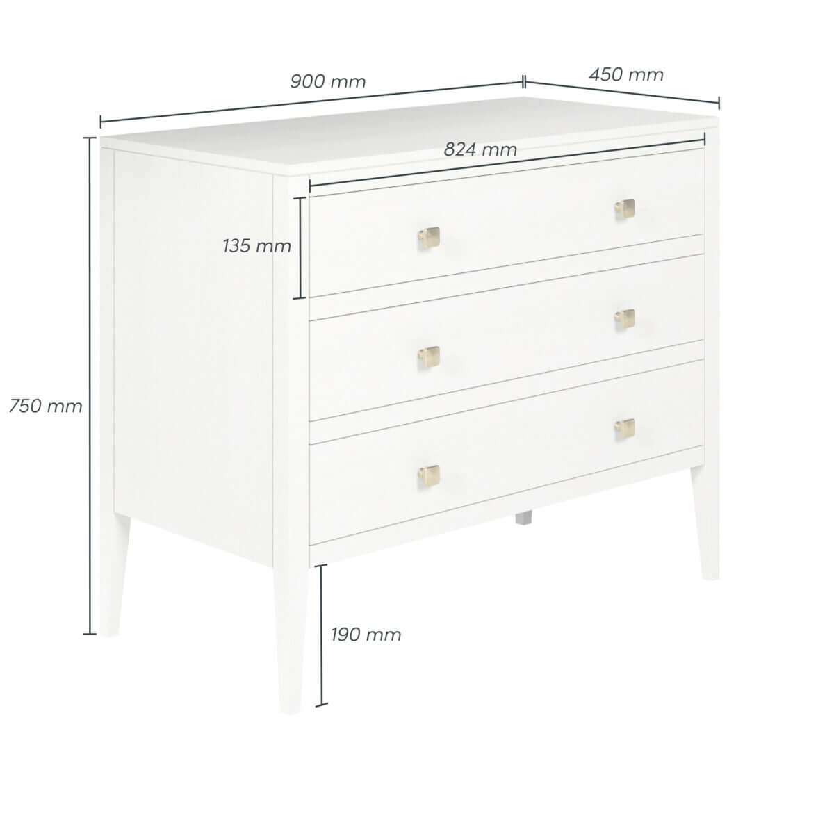 Radford Chest of Drawers | White