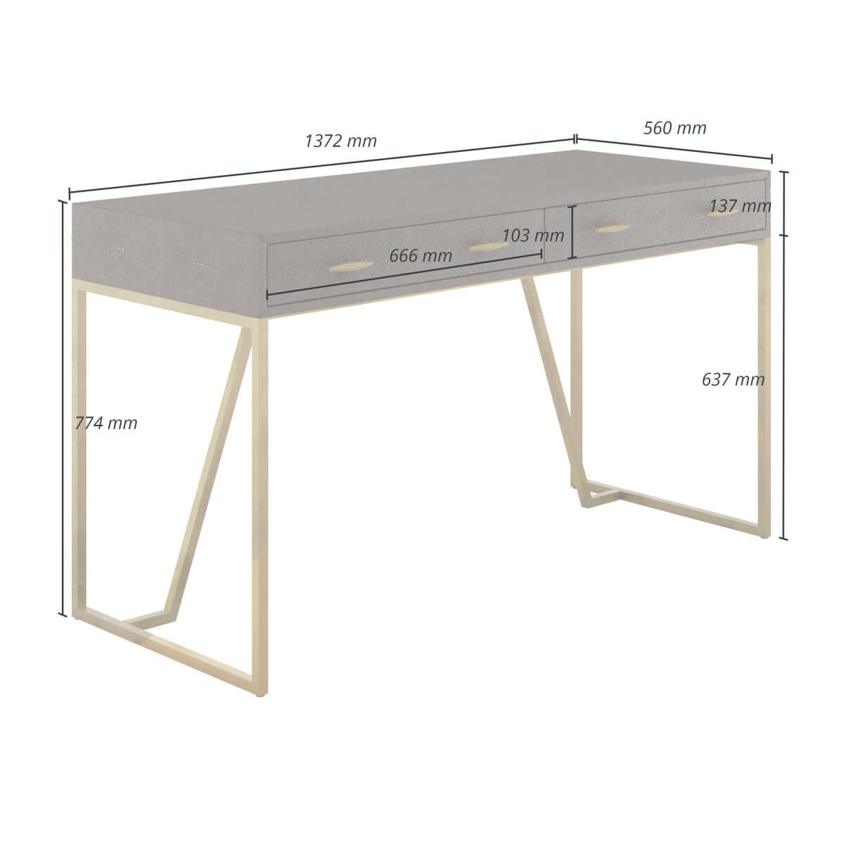 Hampton Desk | Brown Shagreen