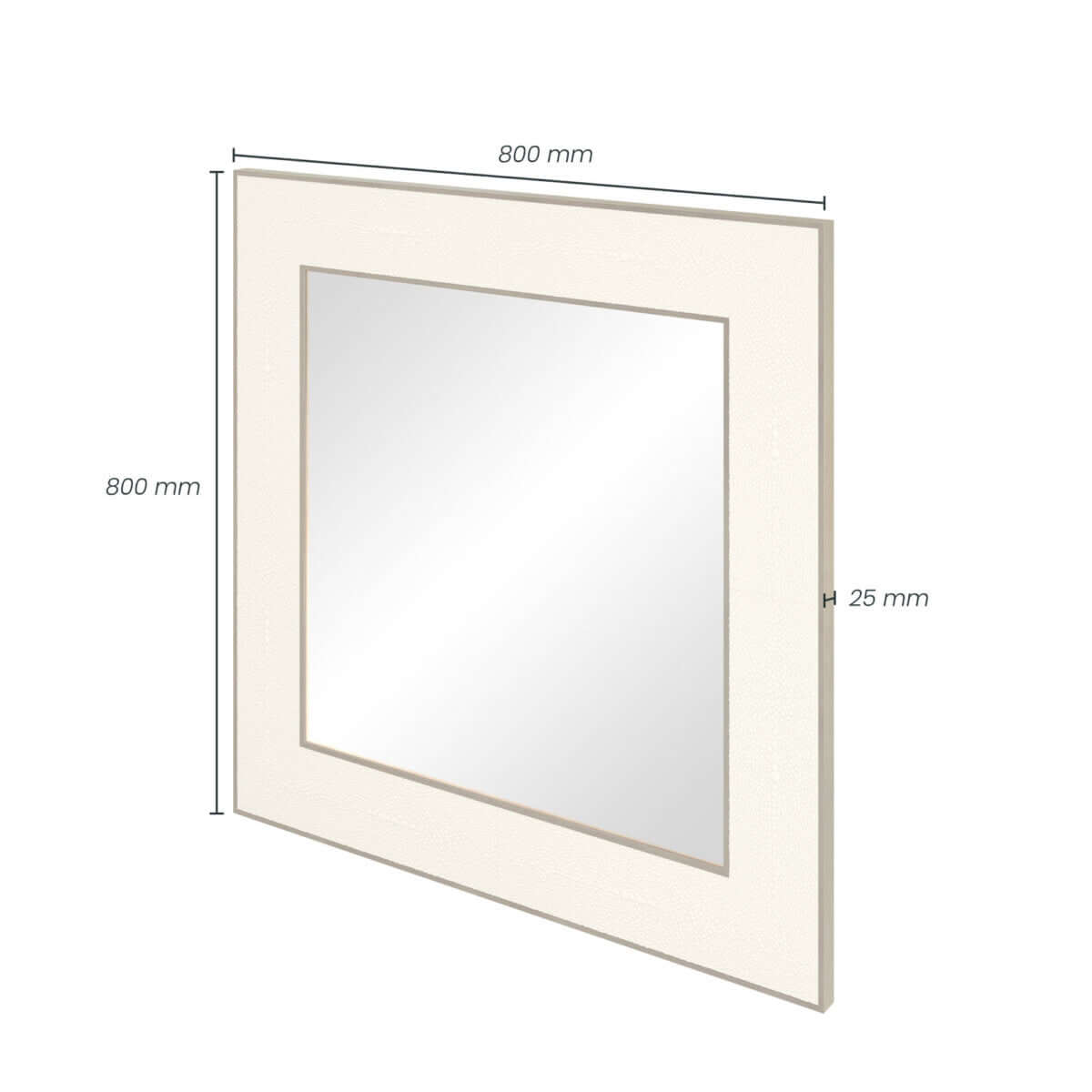 Hampton Mirror | Small Square | Ivory Shagreen