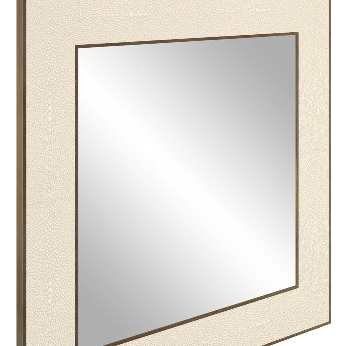 Hampton Mirror | Small Square | Ivory Shagreen