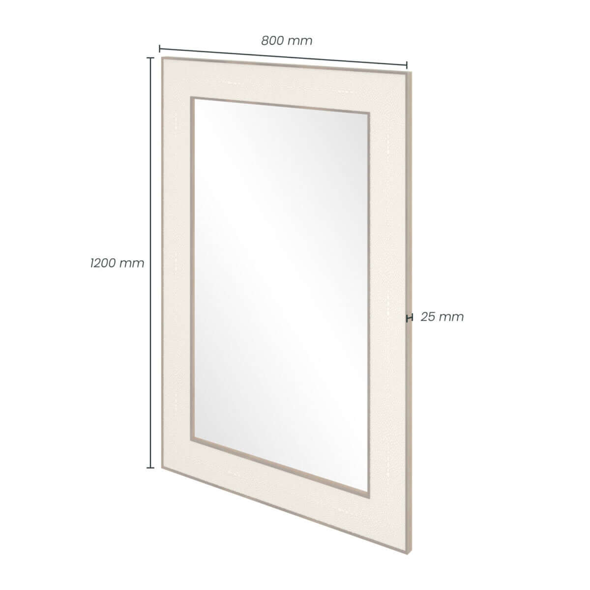 Hampton Mirror | Small Rectangular | Ivory Shagreen