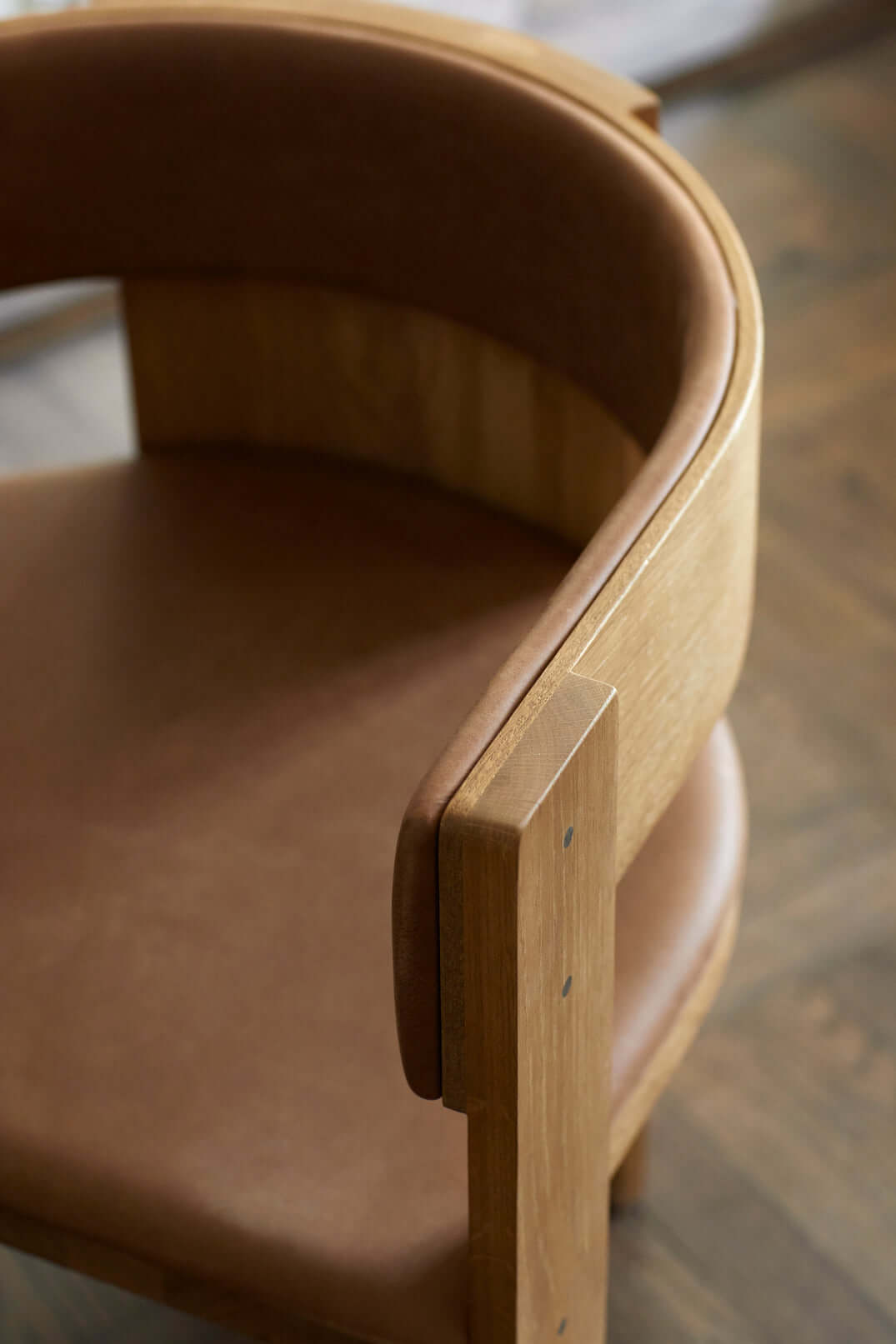 Collector Dining Chair - Leather Upholstery: Luxury designer furniture in walnut/oak, modern form for premium home decor.