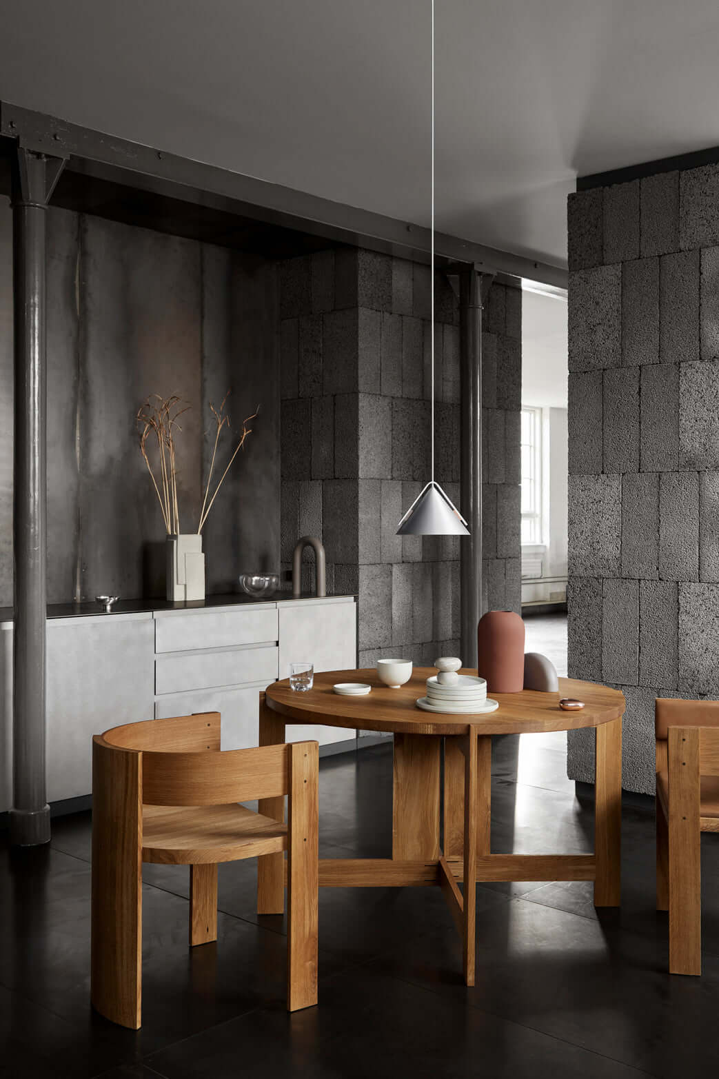 Luxury Collector Dining Chair in modern dining room, crafted from FSC-certified oak, blending designer elegance with premium home furnishings.