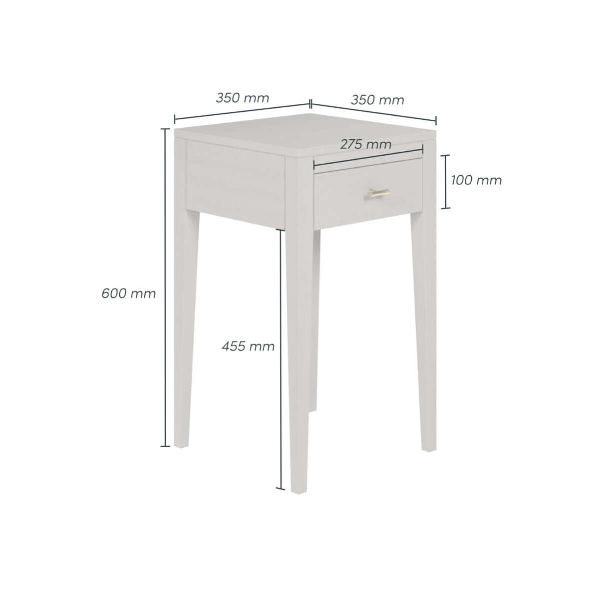 Radford Bedside | Grey | 1 Drawer