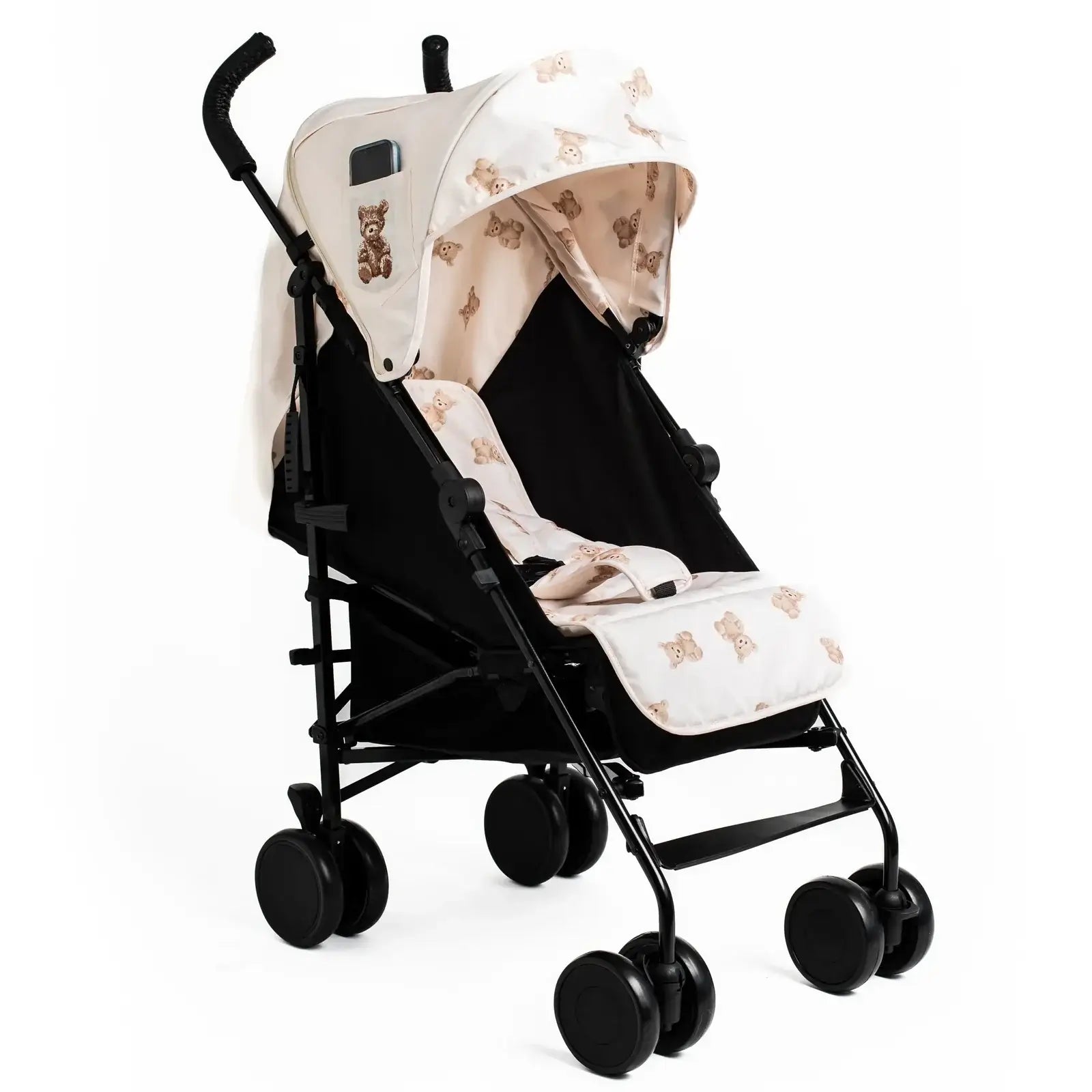 Roma Star Teddy Cream Stroller - Luxury designer stroller with teddy fabric, lightweight for travel, ideal for premium home furnishings.