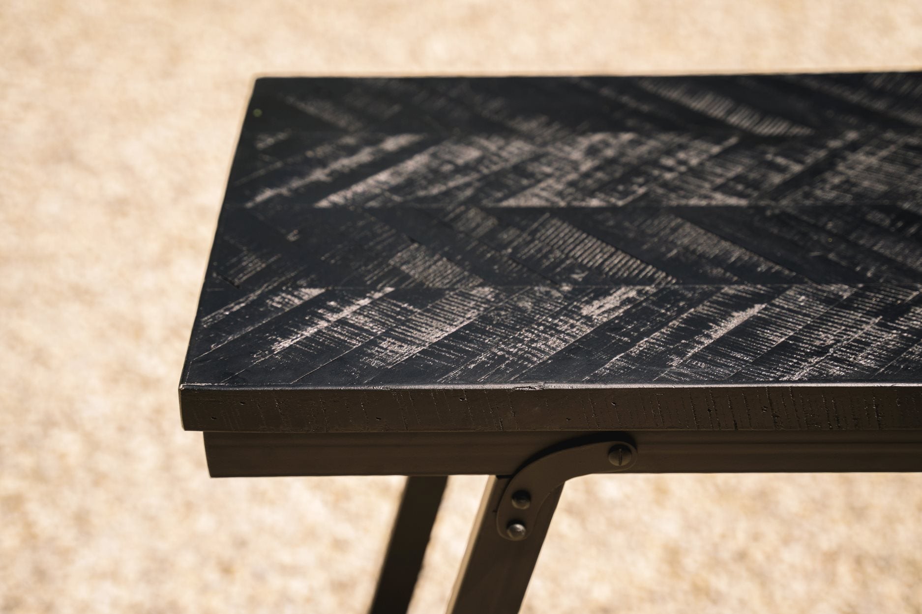 The Herringbone High Table - Black - 140cm image 3