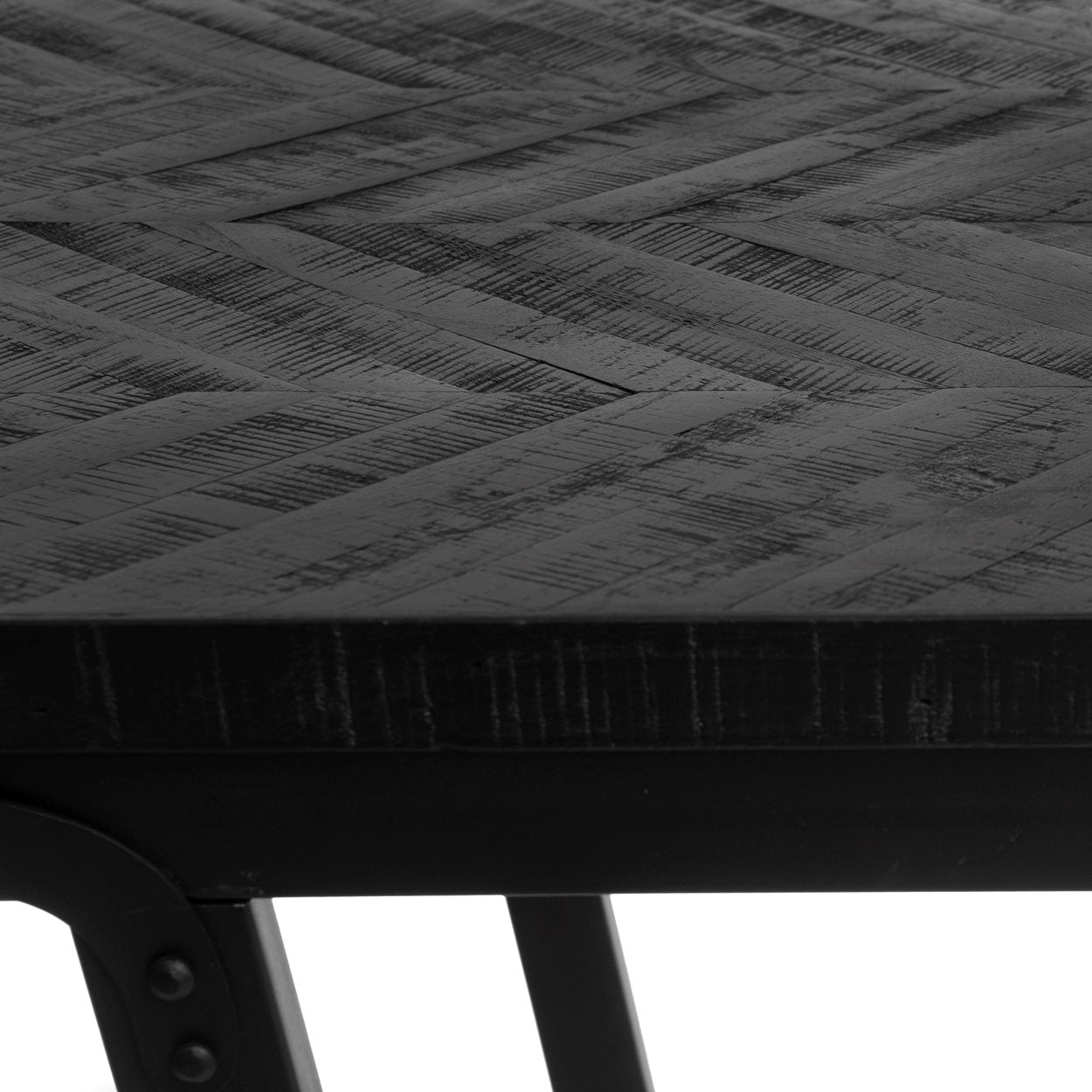 The Herringbone High Table - Black - 140cm image 6