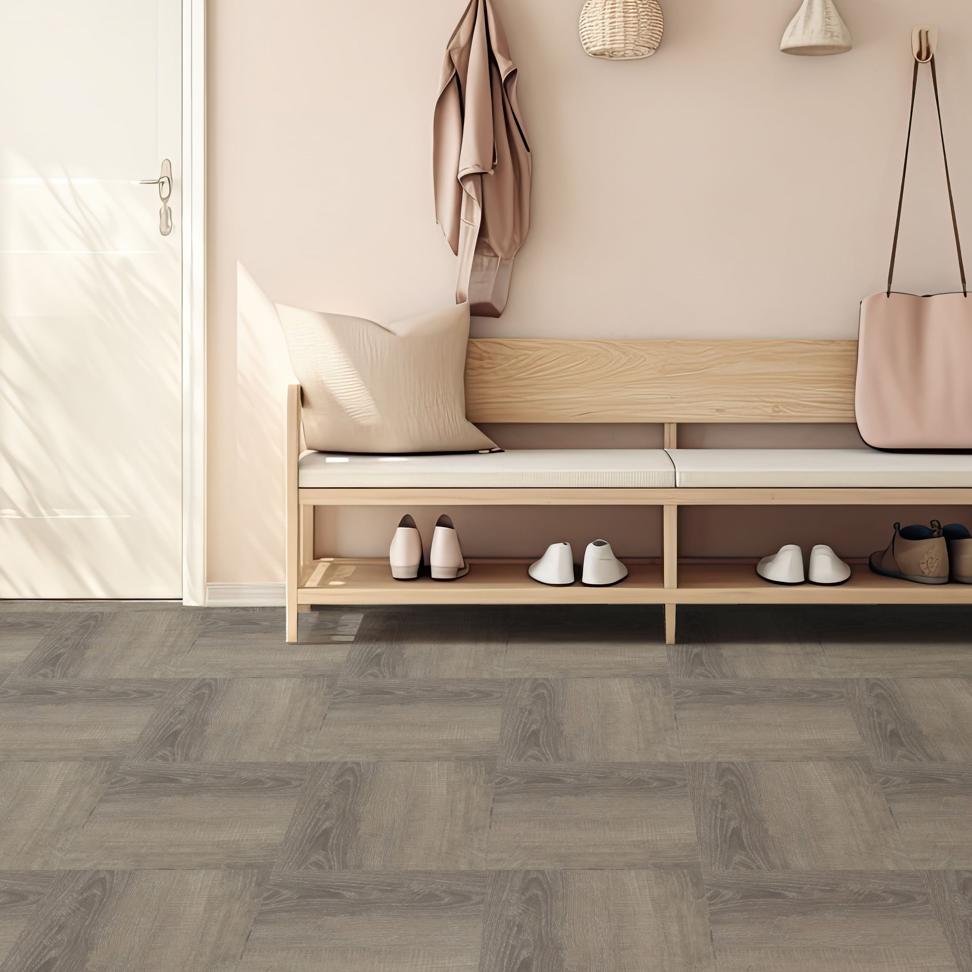 Floor Tile Wood 30.5x30.5cm Taupe (10 Tiles Per Pack) image 5