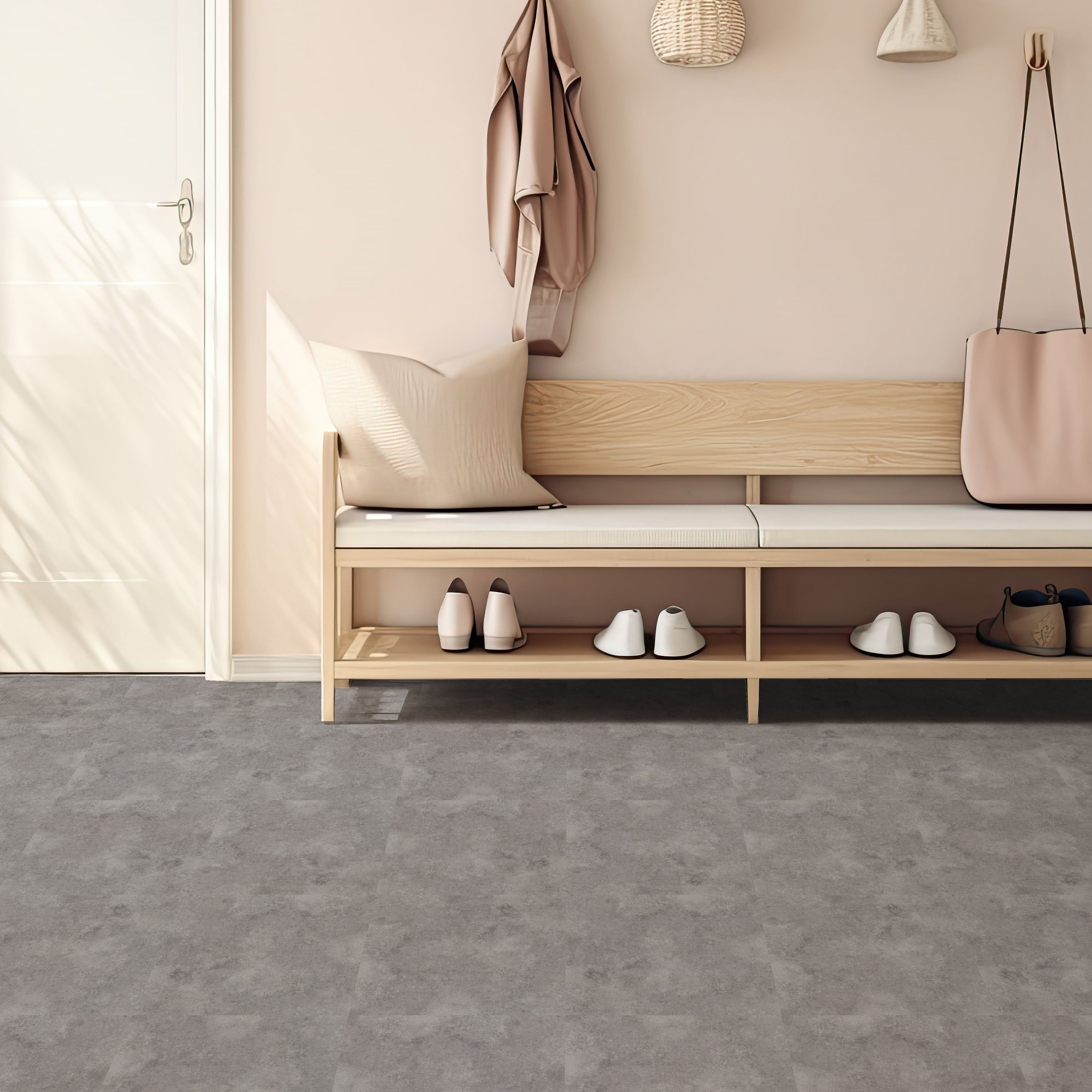 Floor Tile Textured Plain 30.5x30.5cm Grey (10 Tiles Per Pack) image 3