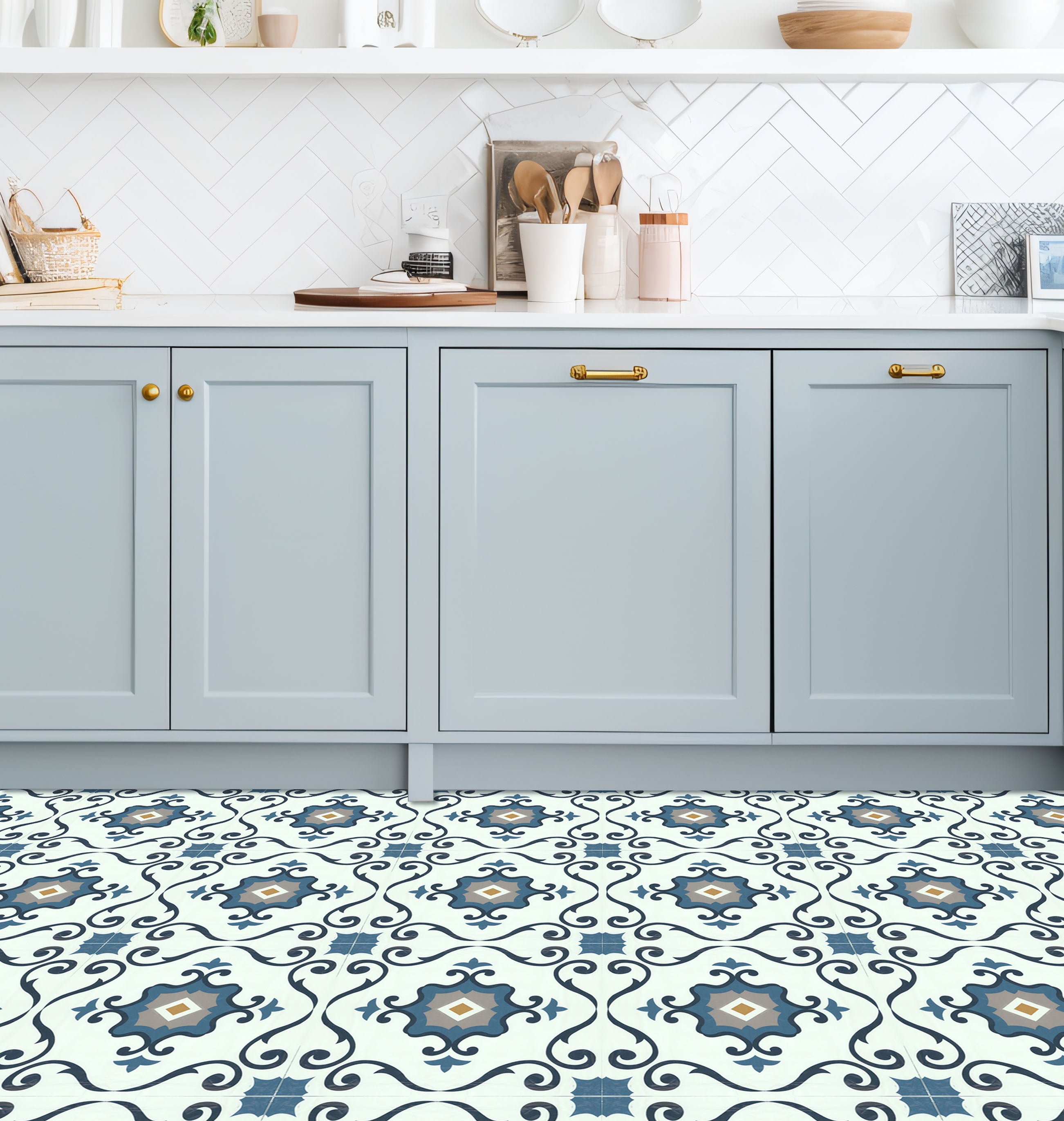 Floor Tile Motif 30.5x30.5cm Blue (10 Tiles Per Pack) image 3