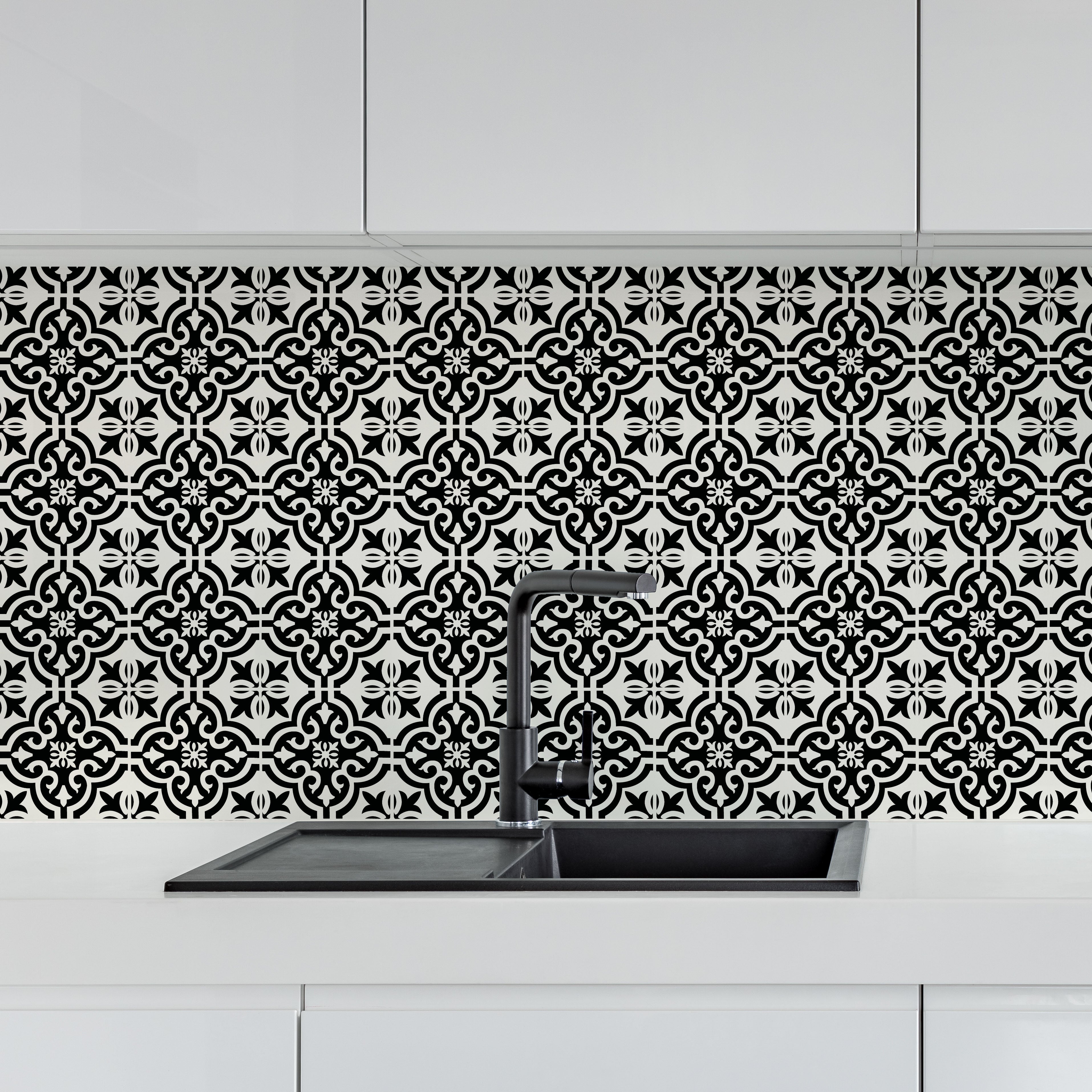 Wall Tile Motif 30.5x30.5cm Black (5 Tiles Per Pack) image 2