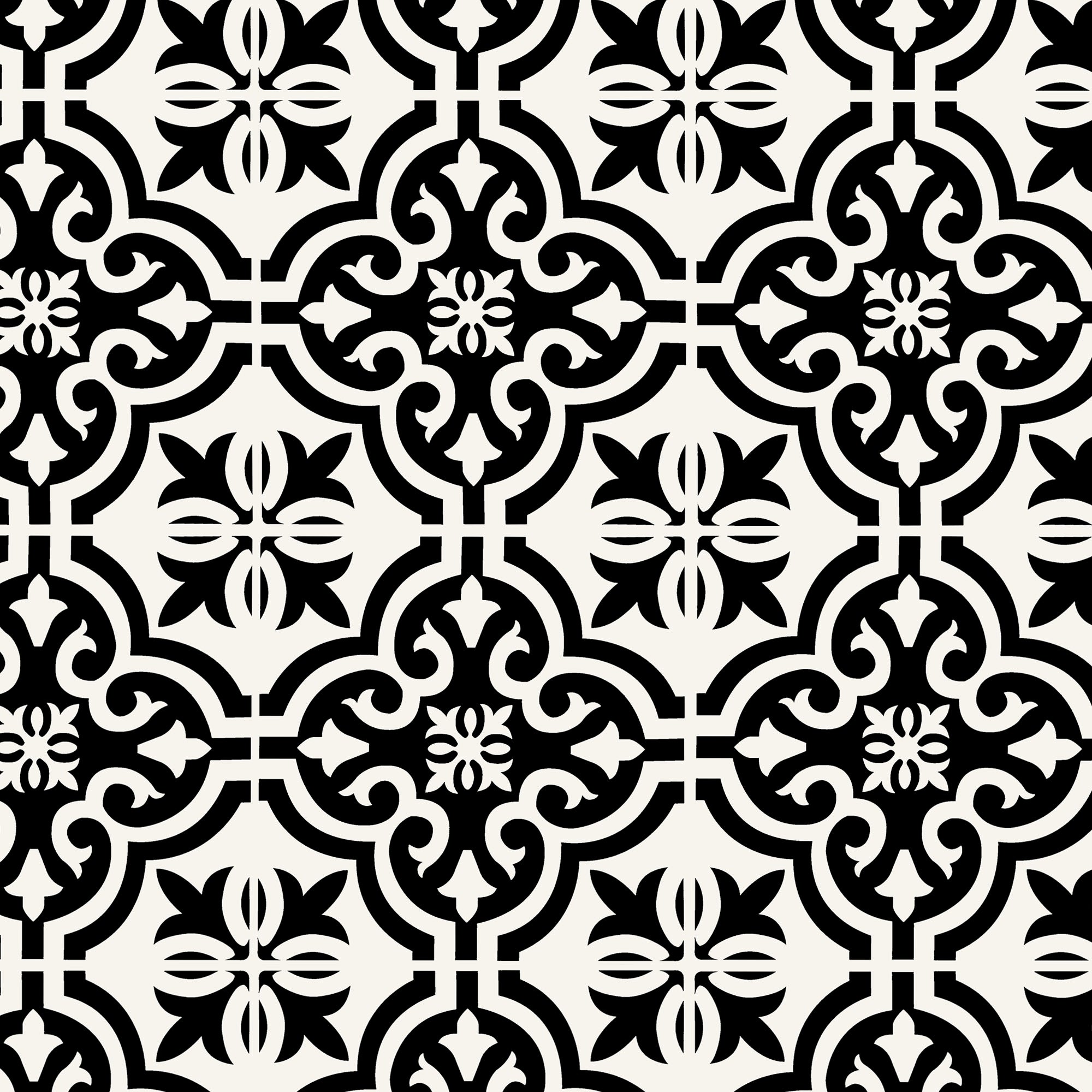 Wall Tile Motif 30.5x30.5cm Black (5 Tiles Per Pack) image