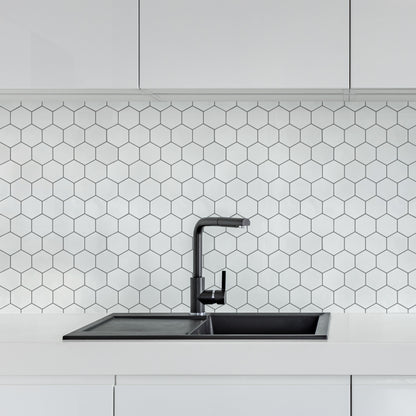 Wall Tile Hexagon 30.5x30.5cm White (5 Tiles Per Pack) image 5