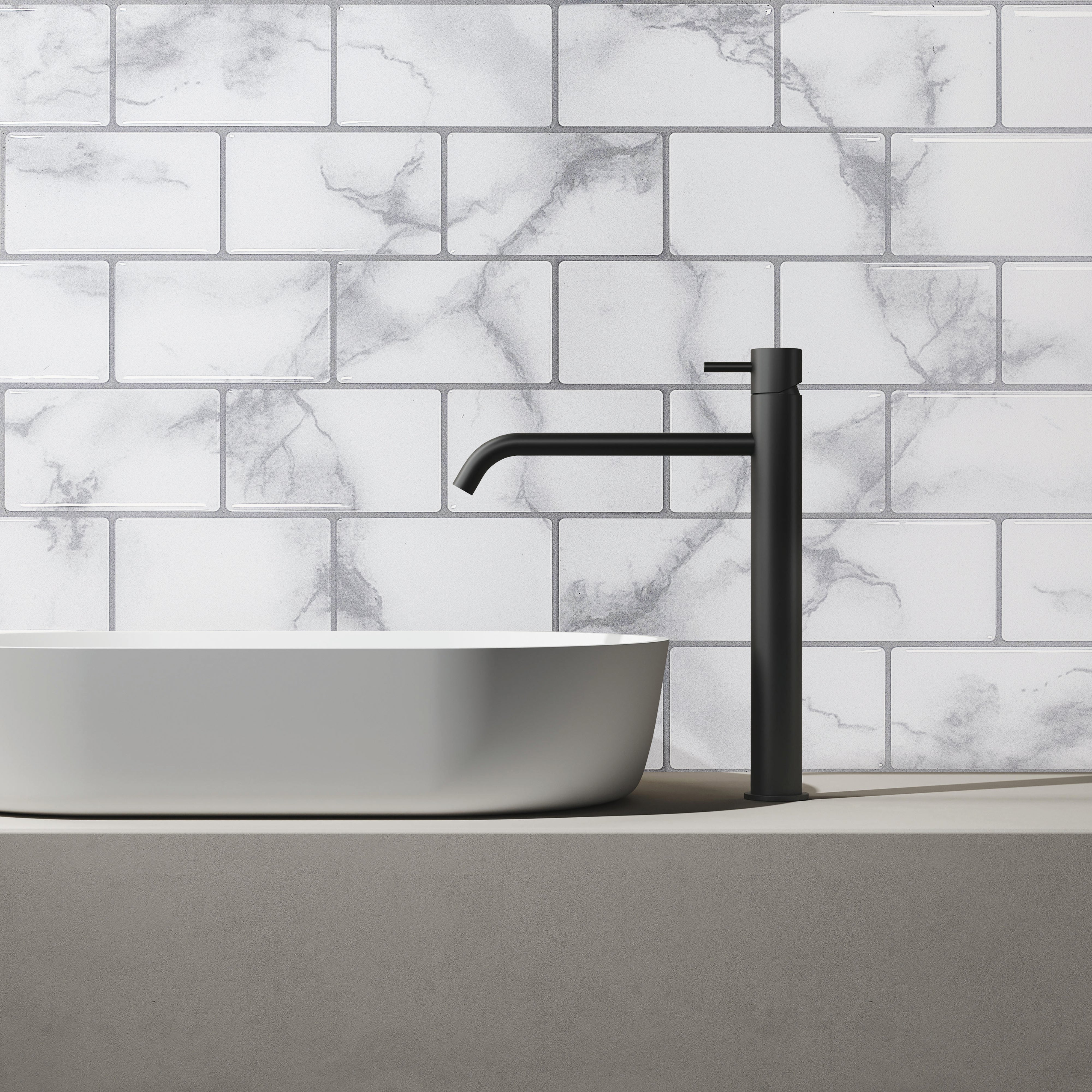 Wall Tile Marble Brick 30.5x30.5cm Grey (5 Tiles Per Pack) image 3