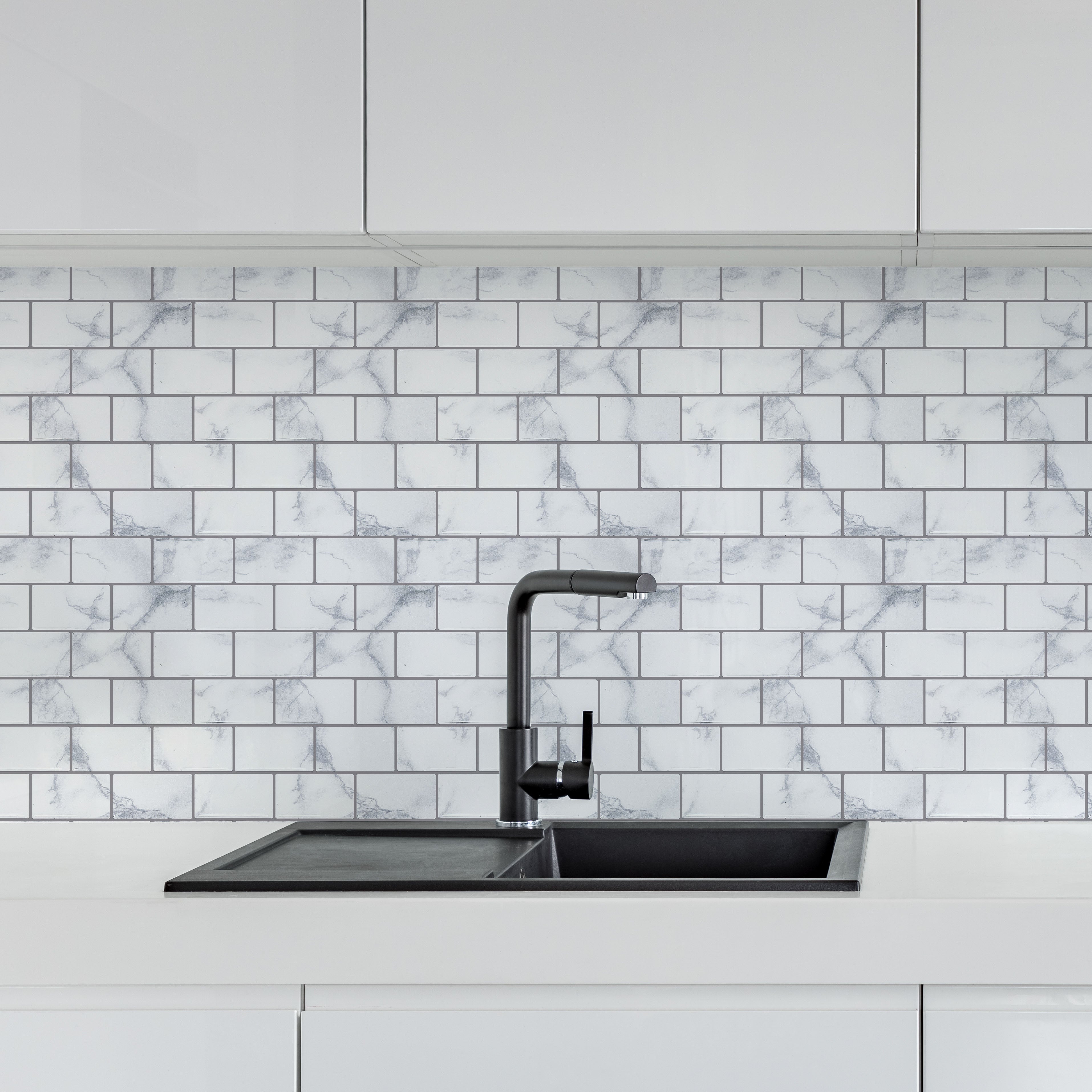 Wall Tile Marble Brick 30.5x30.5cm Grey (5 Tiles Per Pack) image 5