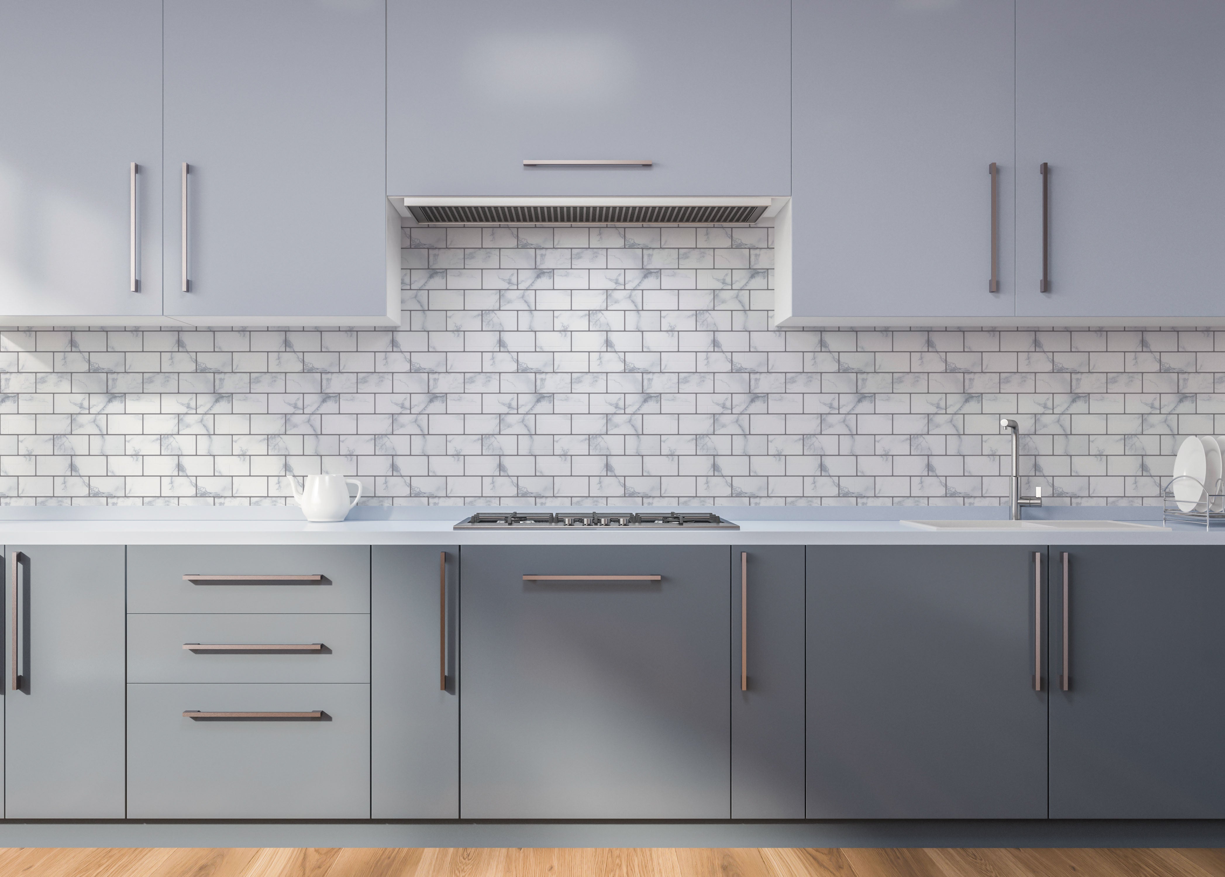 Wall Tile Marble Brick 30.5x30.5cm Grey (5 Tiles Per Pack) image 4
