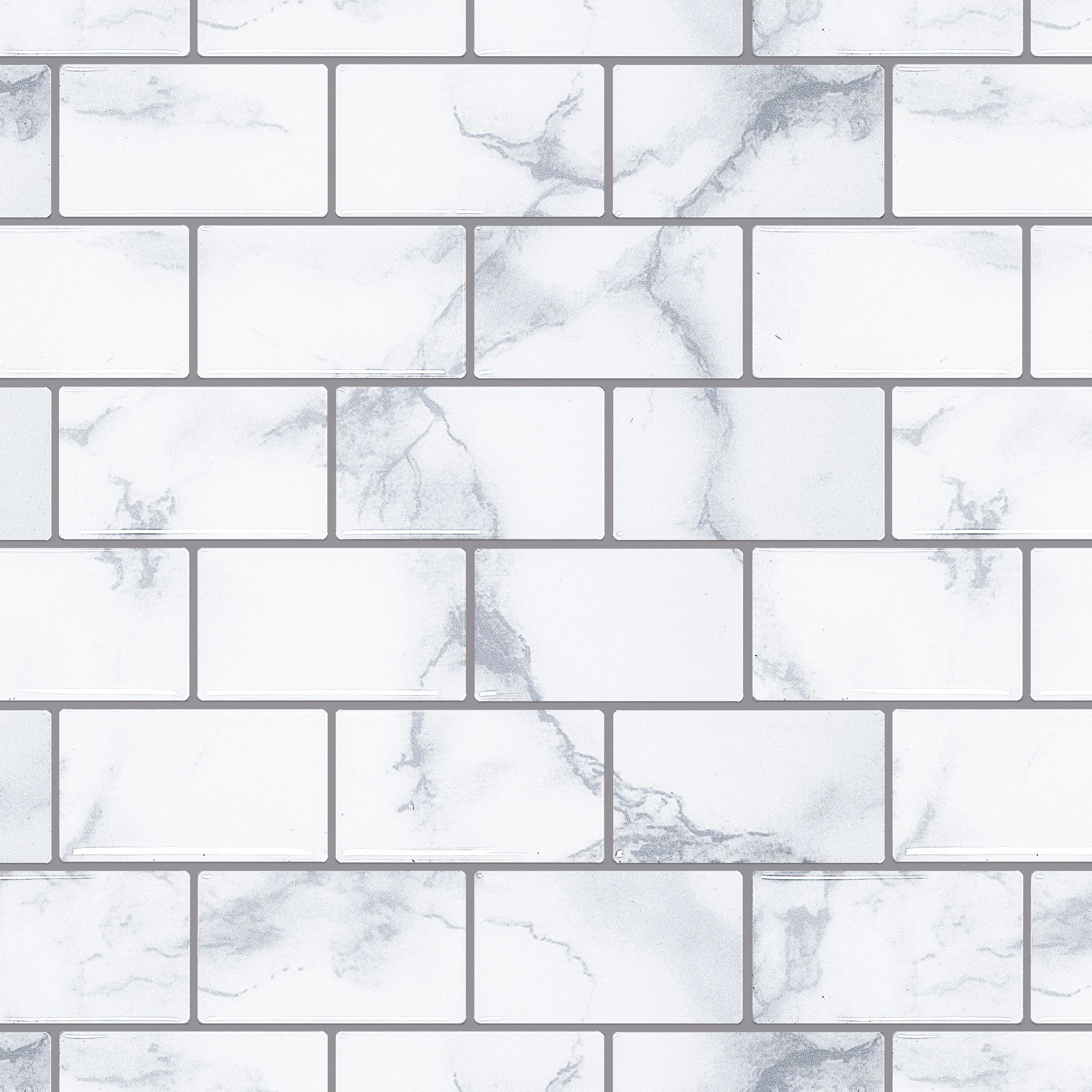Wall Tile Marble Brick 30.5x30.5cm Grey (5 Tiles Per Pack) image
