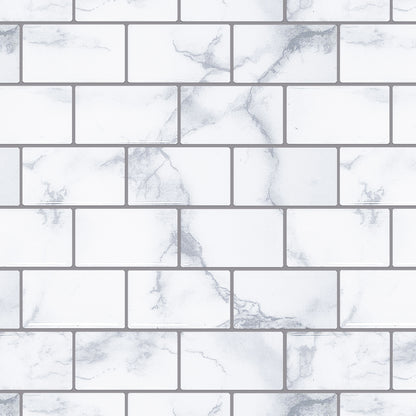 Wall Tile Marble Brick 30.5x30.5cm Grey (5 Tiles Per Pack) image