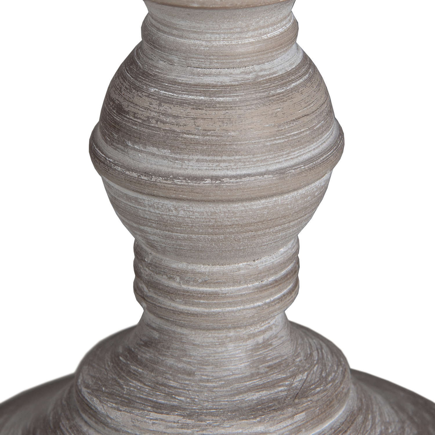 Close-up of Pella Table Lamp's washed wood base showcasing luxury, modern designer furniture for elegant home decor.