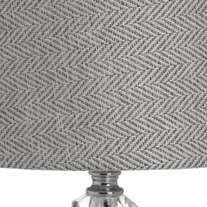 Florence Chrome Table Lamp with herringbone shade, luxury modern furniture ideal for curated home decor.