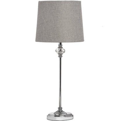 Florence Chrome Table Lamp – Luxury Furniture, designer lighting with herringbone shade, modern home decor by {{ product.vendor }}.