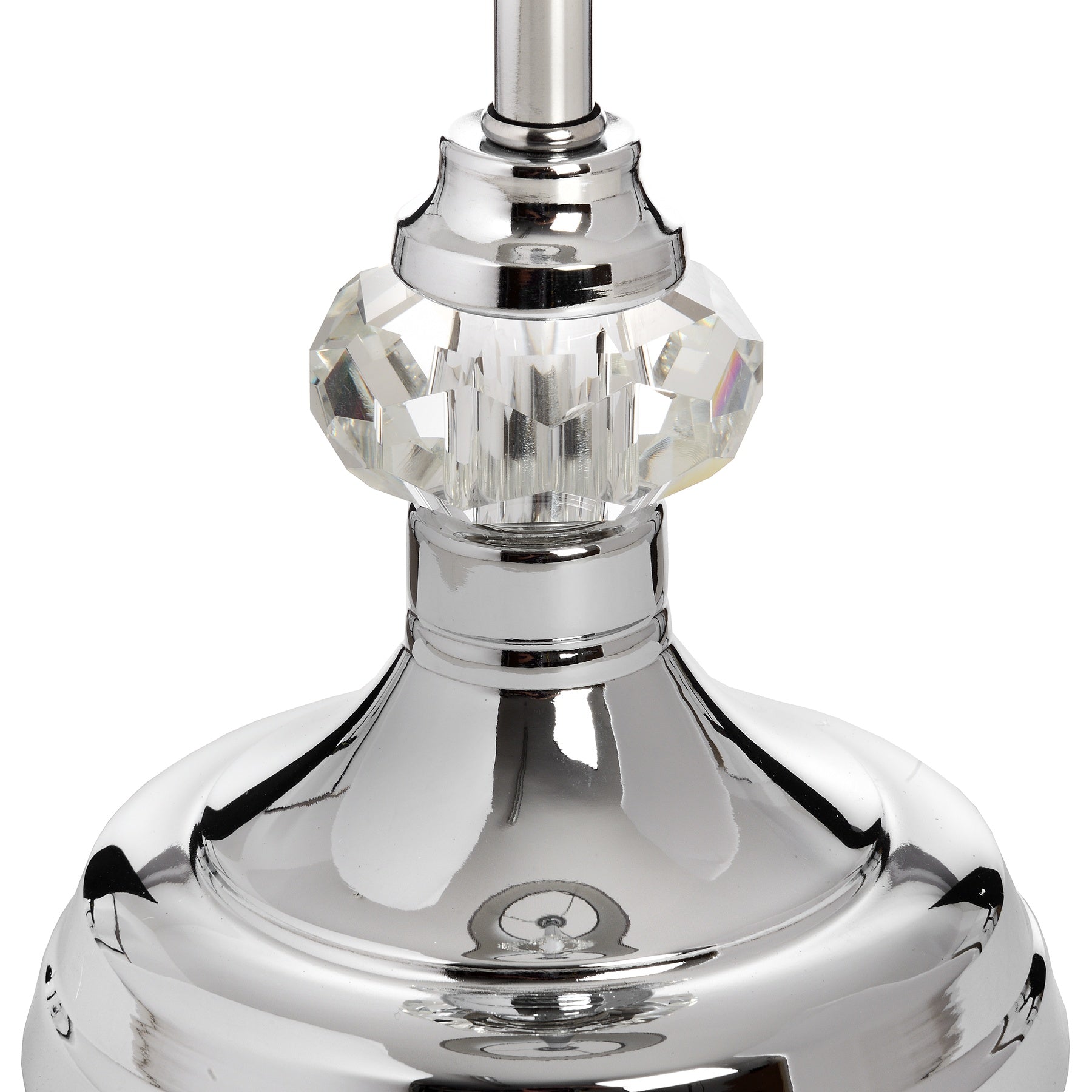 Genoa Chrome Table Lamp base with glass accent, a modern luxury furniture piece for high-end home decor, by Luxury Furniture.