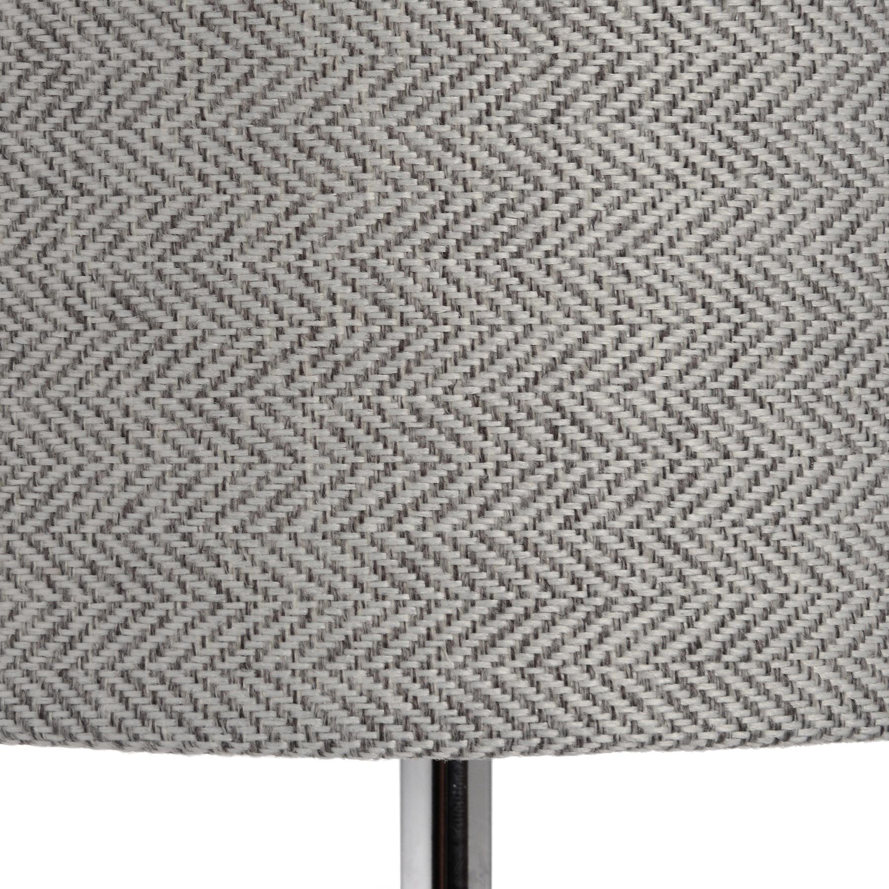 Genoa Chrome Table Lamp – Luxury and Designer Furniture. Premium modern design with a herringbone shade and sleek chrome base.
