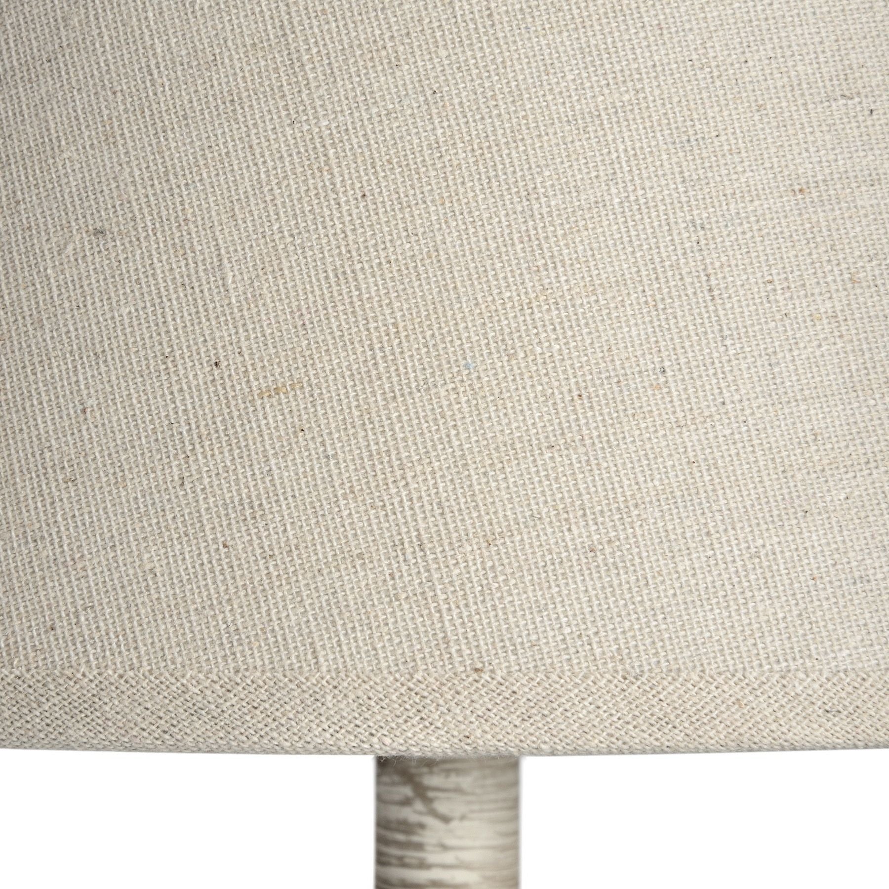 Rustic grey-washed wooden base of the Leptis Magna Table Lamp with light linen shade for luxury designer home decor.