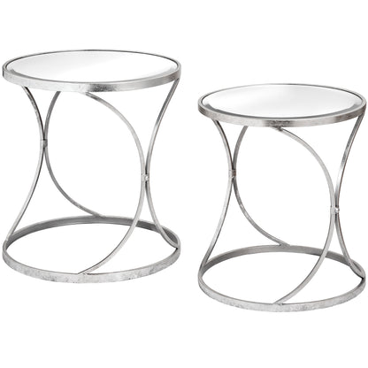 Silver Curved Design Set Of 2 Side Tables – Luxury and Designer Furniture by Vendor. Premium modern furniture for curated home decor.