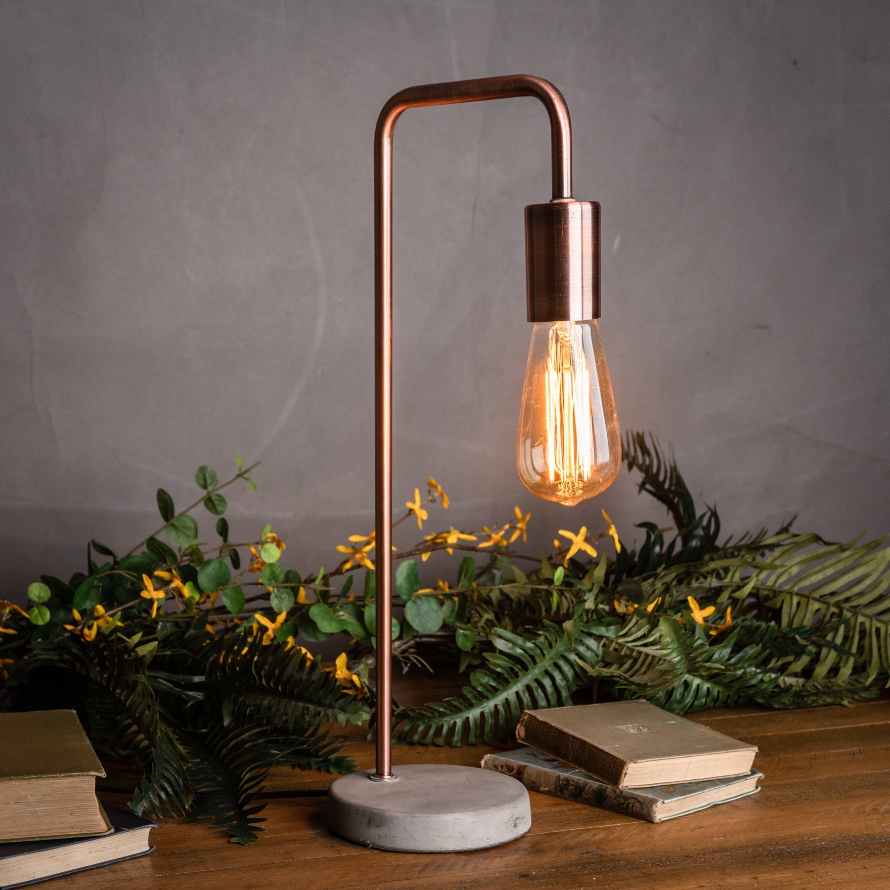 Copper Industrial Lamp With Stone Base – Luxury Designer Furniture. Premium modern decor piece in curated furniture collection.